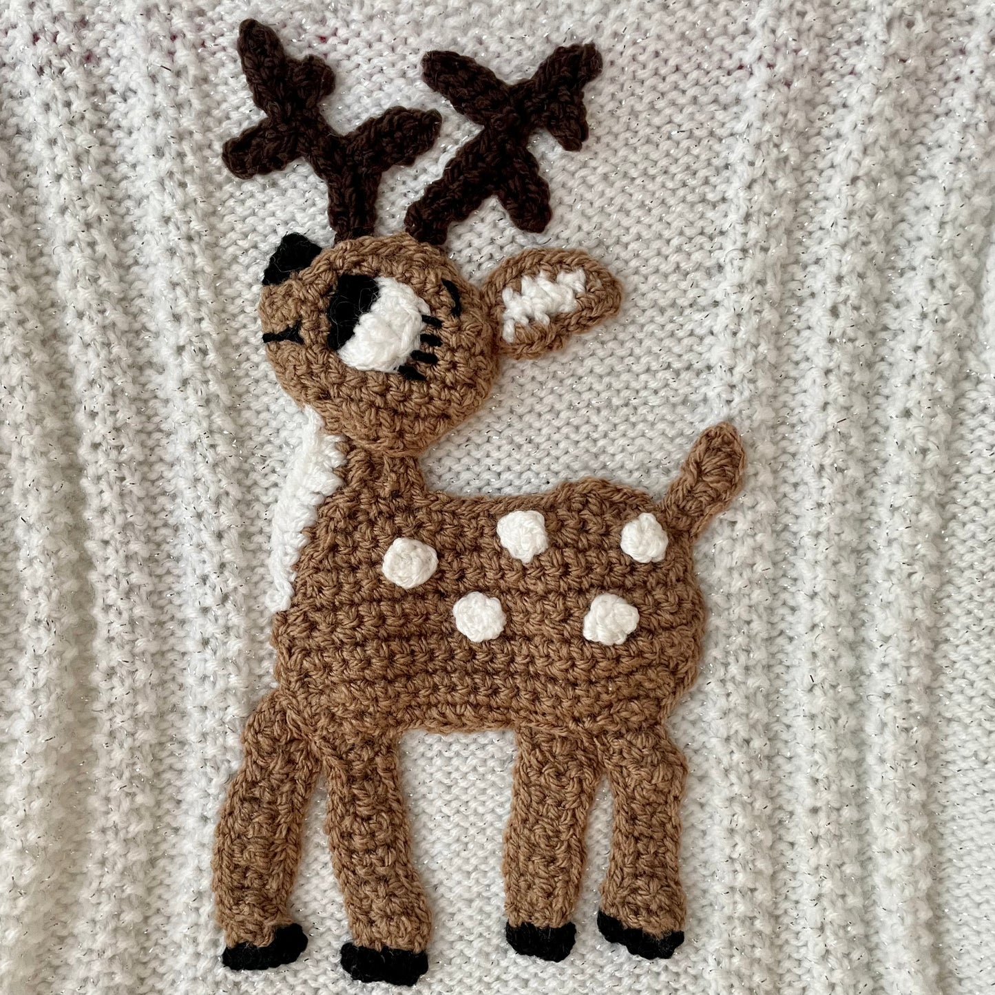 "Believe" Handmade Reindeer Jumper Size Approx 2-3 Years