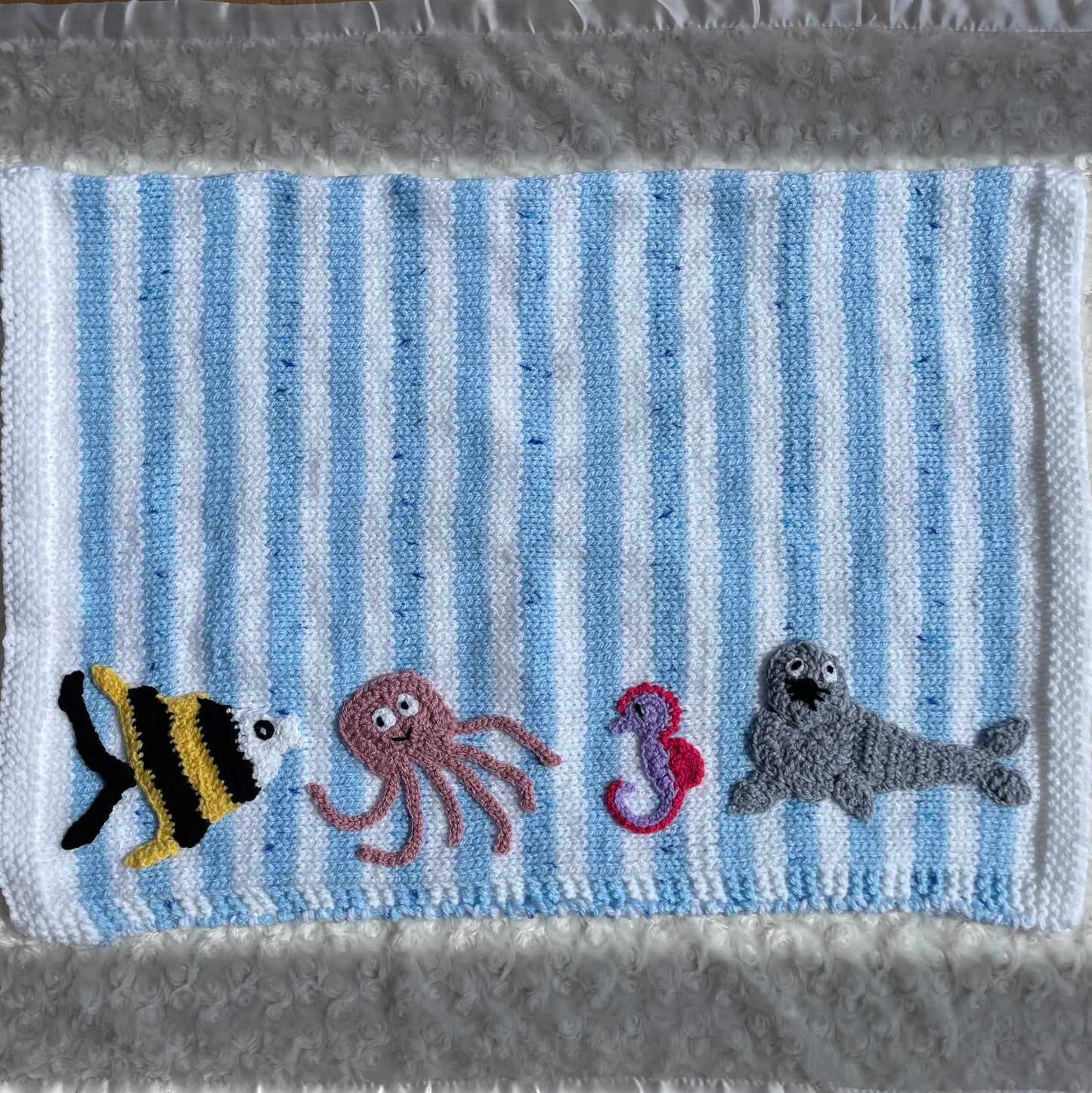 Handmade Sea Life Cot Blanket