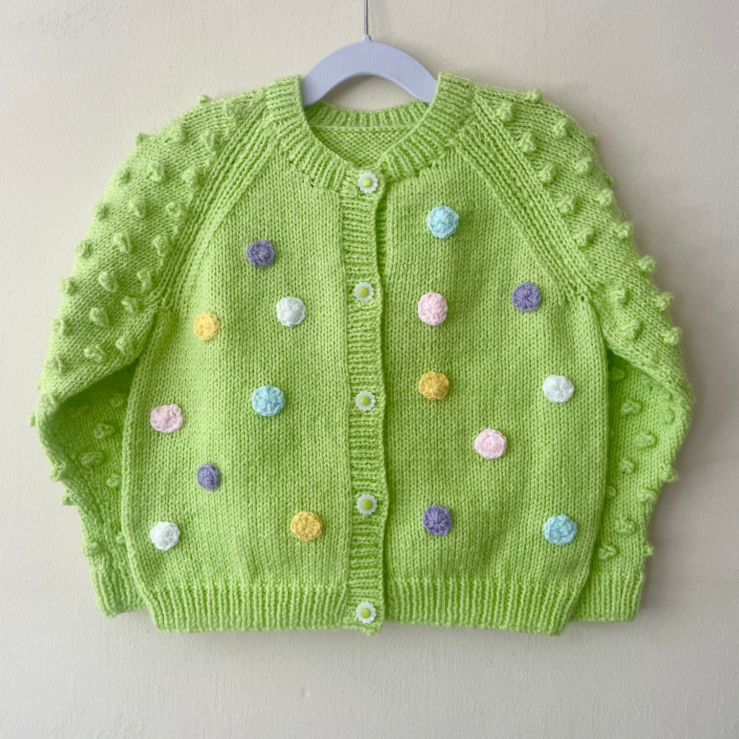 "Dotty About You” Handmade Cardigan Size Approx 3-5 Years