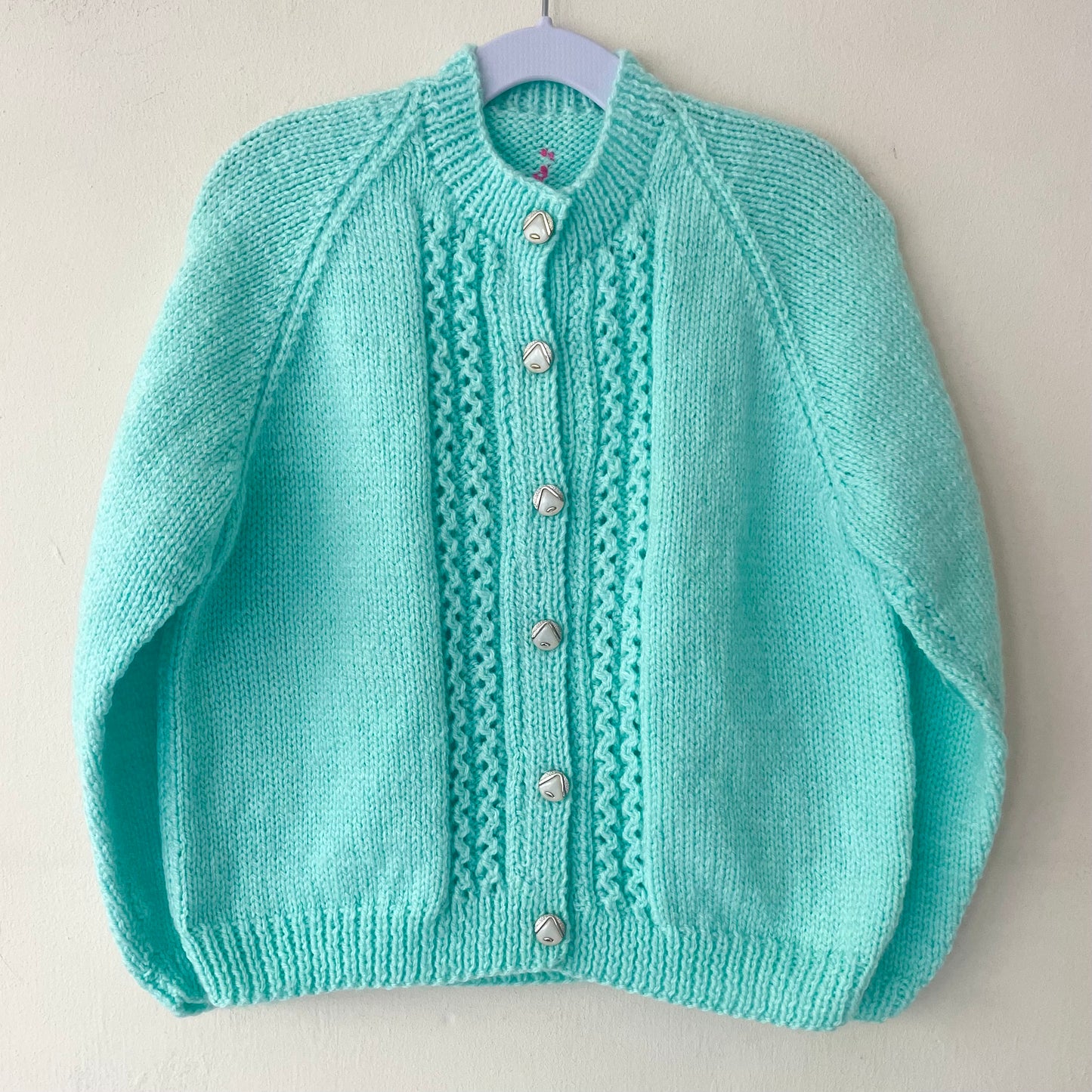 "Girl Power" Handmade Cardigan Size Approx 4-6 Years