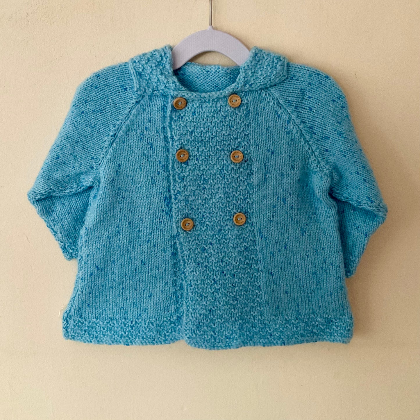 Handmade Blue Sheep Cardigan Size Approx 2-3 Years