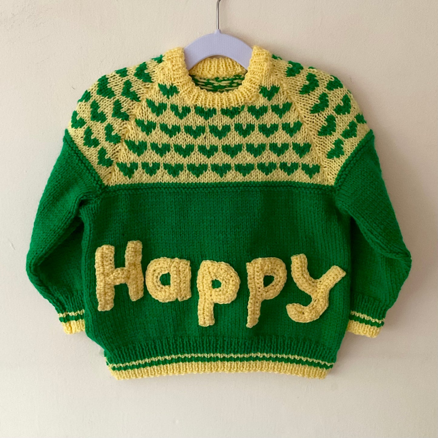 "Happy" Handmade Jumper Size Approx 2-3 Years