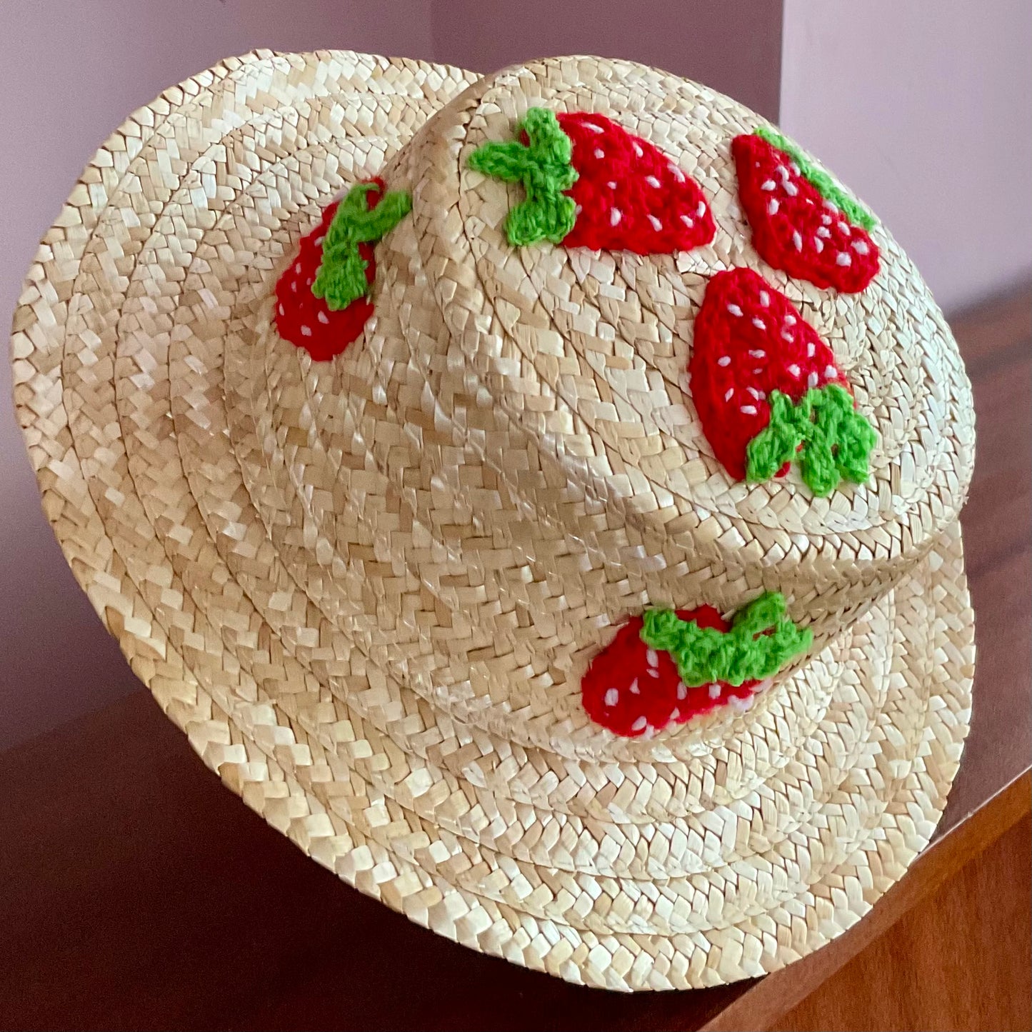 Strawberry Embellished Straw Hat - Age 1-3 Years