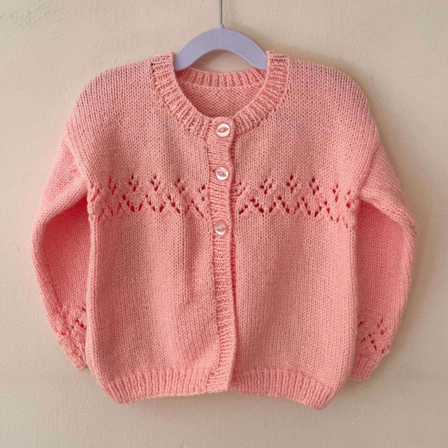 "Swan Lake” Handmade Pink Cardigan Size Approx 3-5 Years