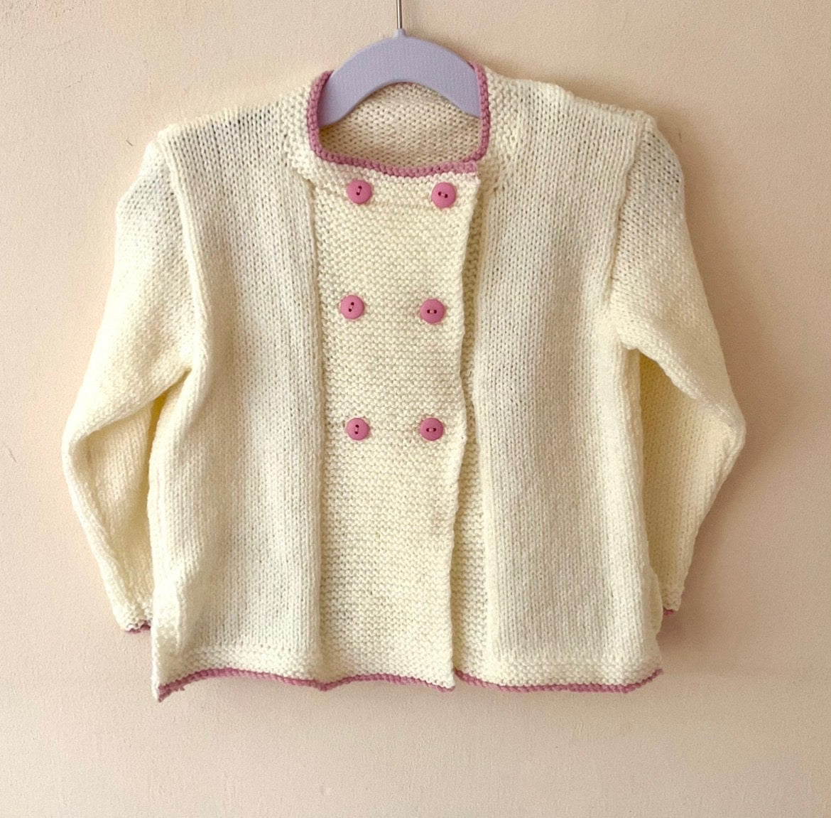 "Spring Bunnies” Handmade Cardigan Size Approx 2-3 Years