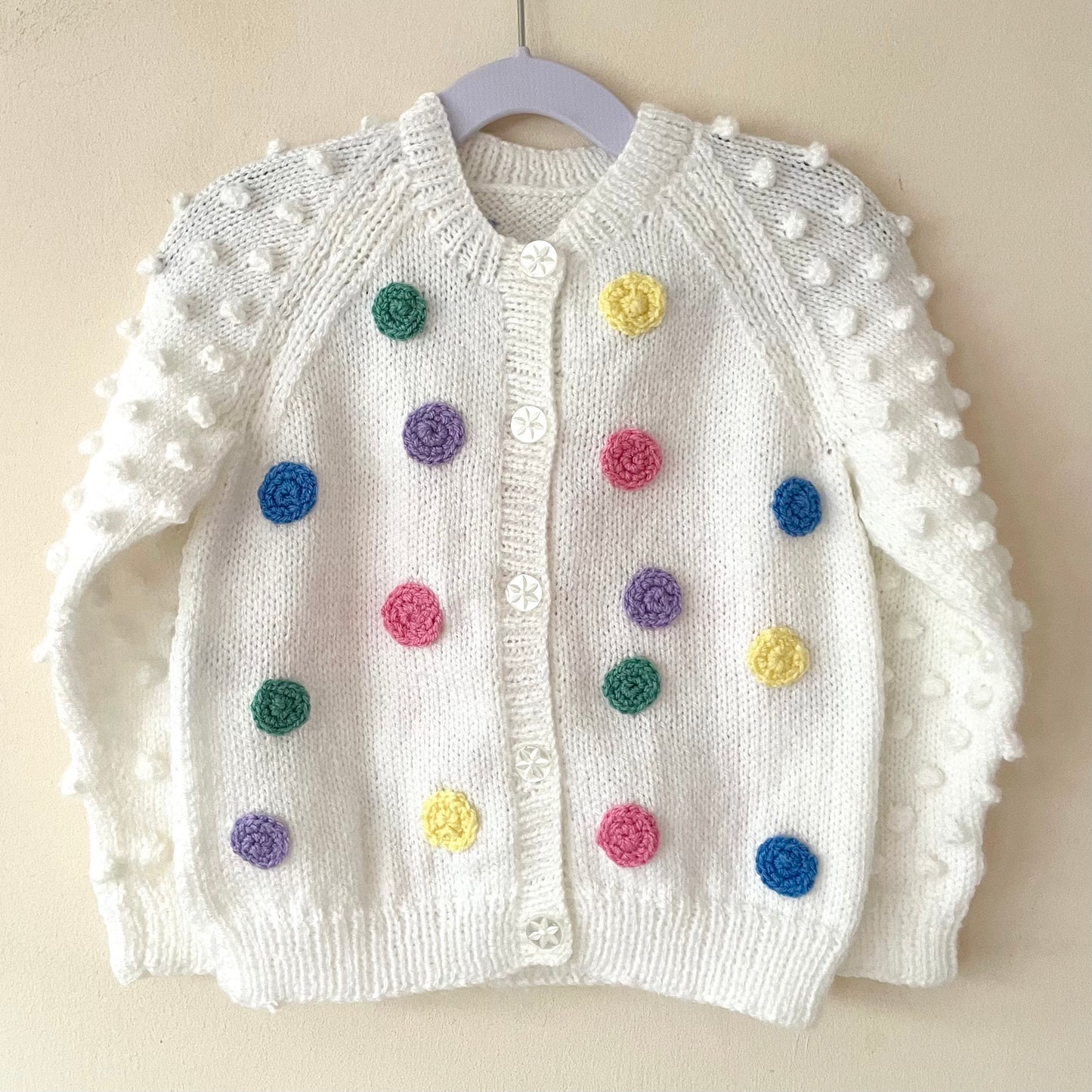 "Dotty About You” Handmade Cardigan Size Approx 2-4 Years