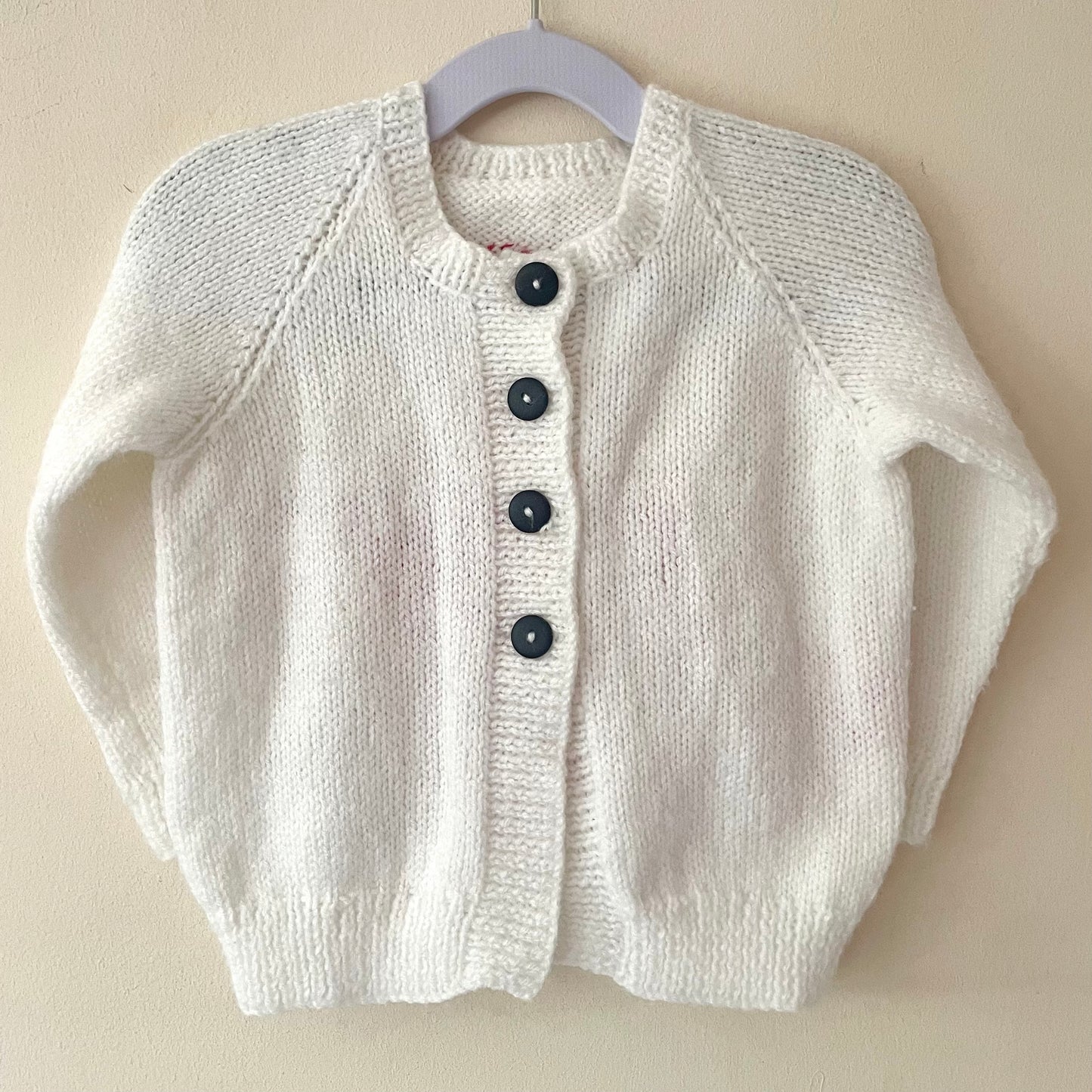 "Snow Cute” Handmade Cardigan and Hat Size Approx 2-3 Years