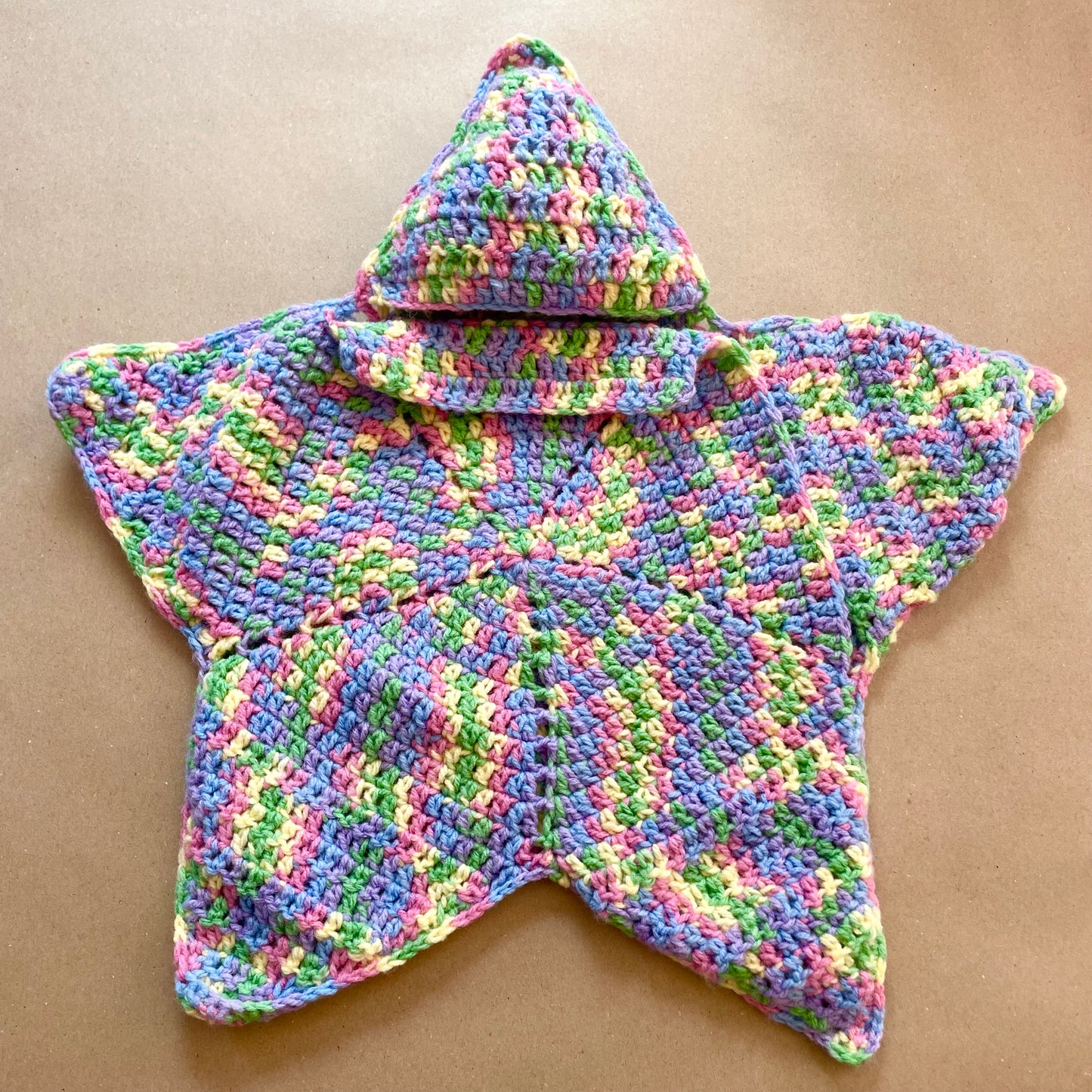 Hand Crocheted Star Baby Wrap Size Approx 0-3 Months