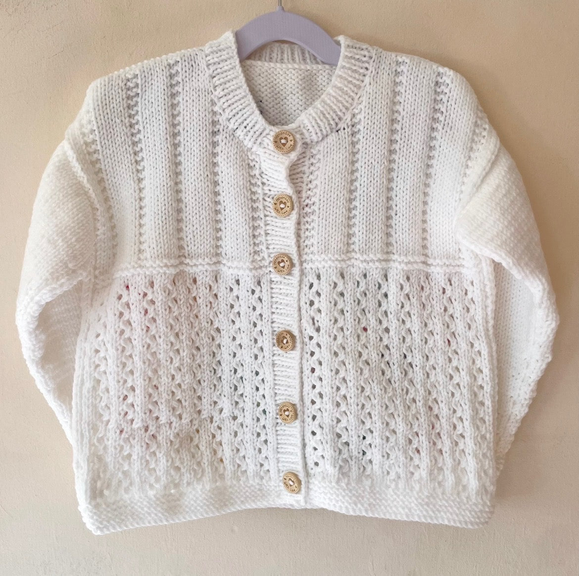 "Girl Power” Handmade Cardigan Size Approx 4-6 Years