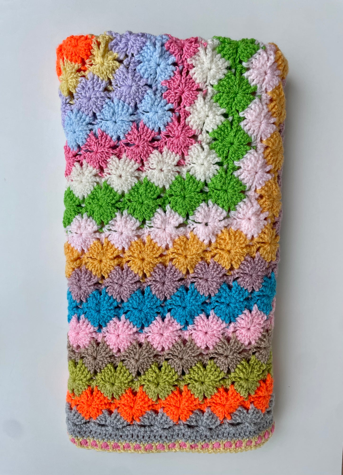 Handmade Rainbow Cot Blanket