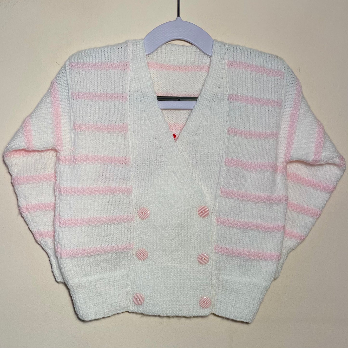 "En Vacances" Handmade Pink Cardigan Size Approx 2-3 Years