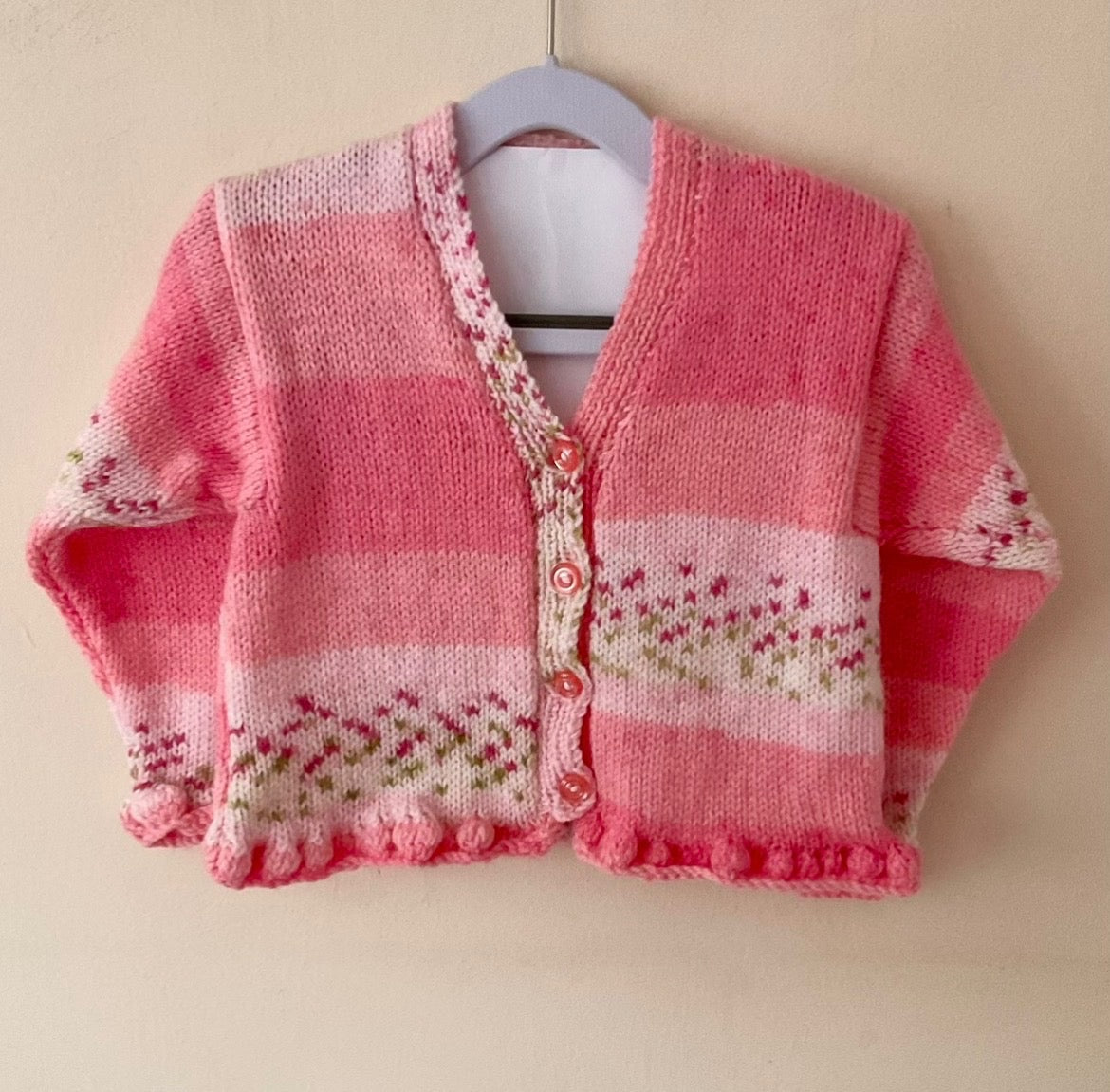 "Hello” Handmade Cardigan Size Approx 1-2 Years
