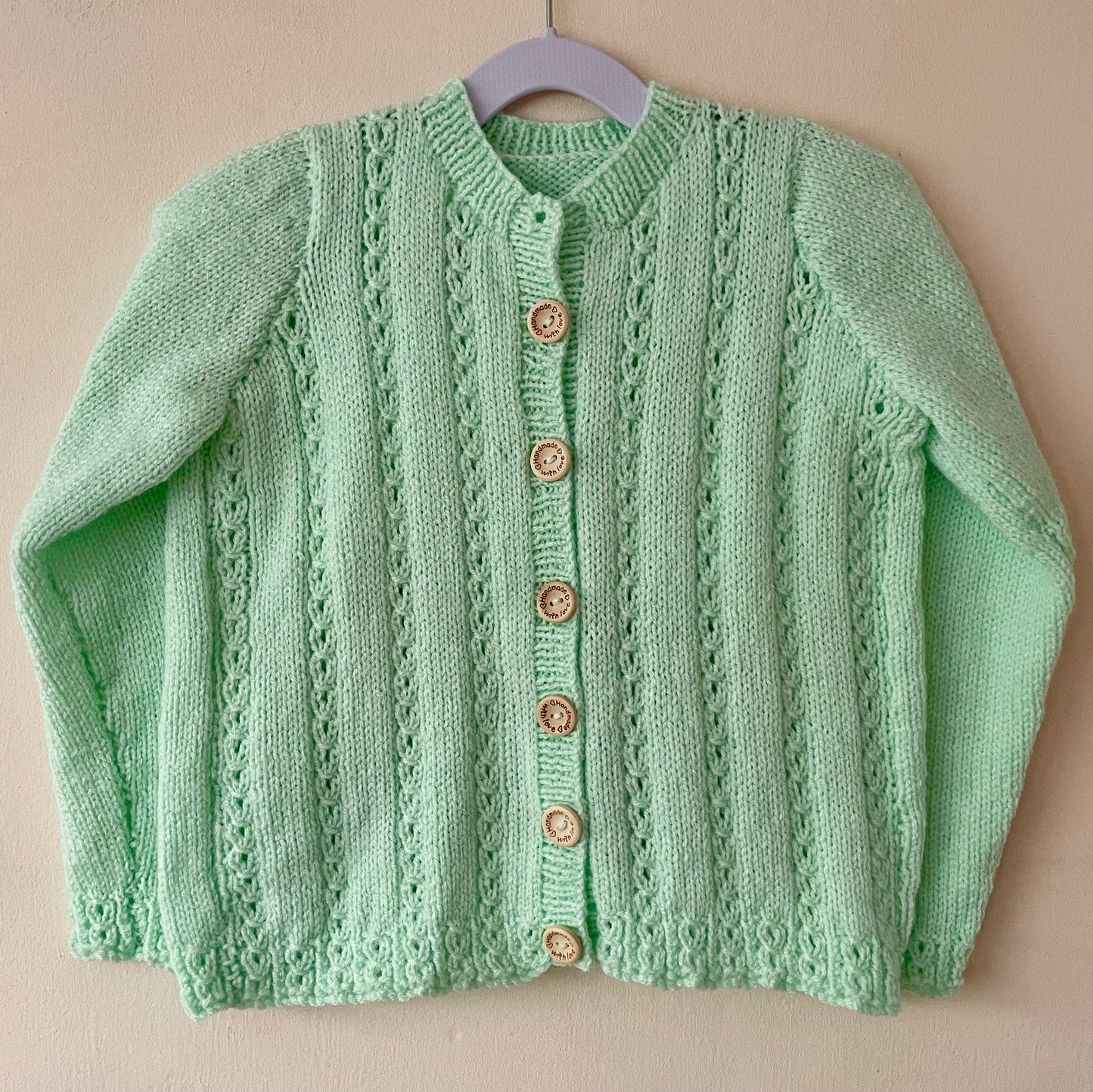 "Hip Hip Hip Hooray” Handmade Cardigan Size Approx 4-6 Years