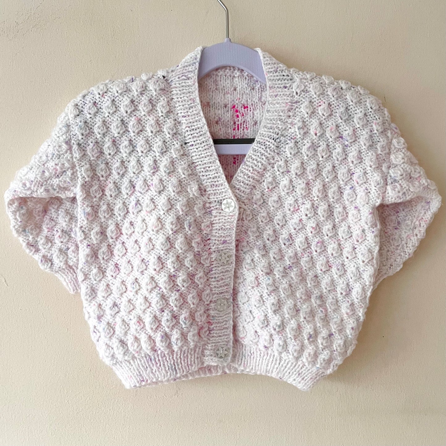 "Je T'aime” Handmade Cardigan Size Approx 18 Months - 2.5 Years