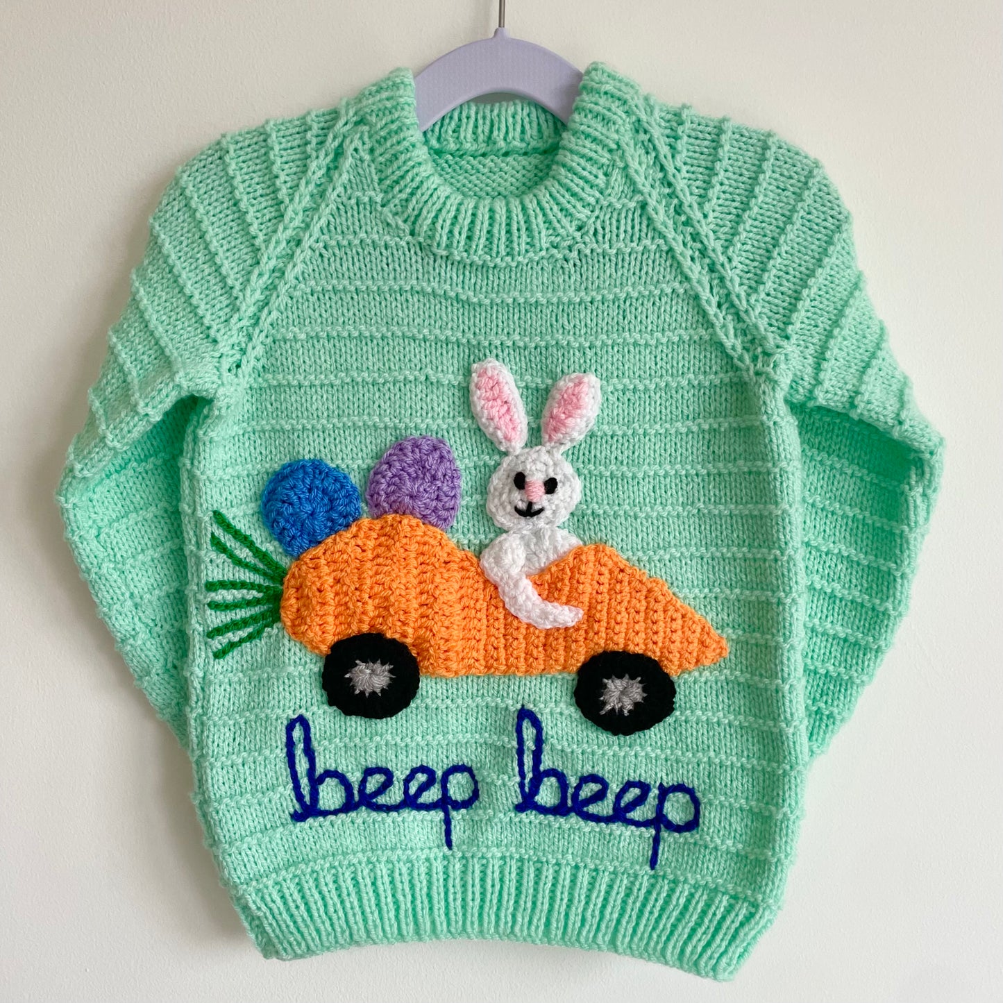 "Beep Beep" Handmade Jumper Size Approx 2-3 Years