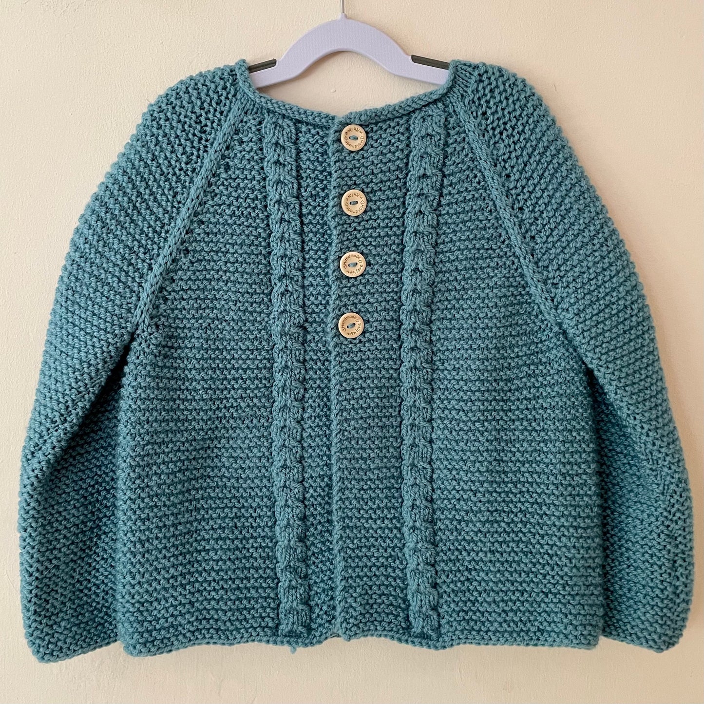 "Girl Power" Handmade Cardigan Size Approx 4-5 Years