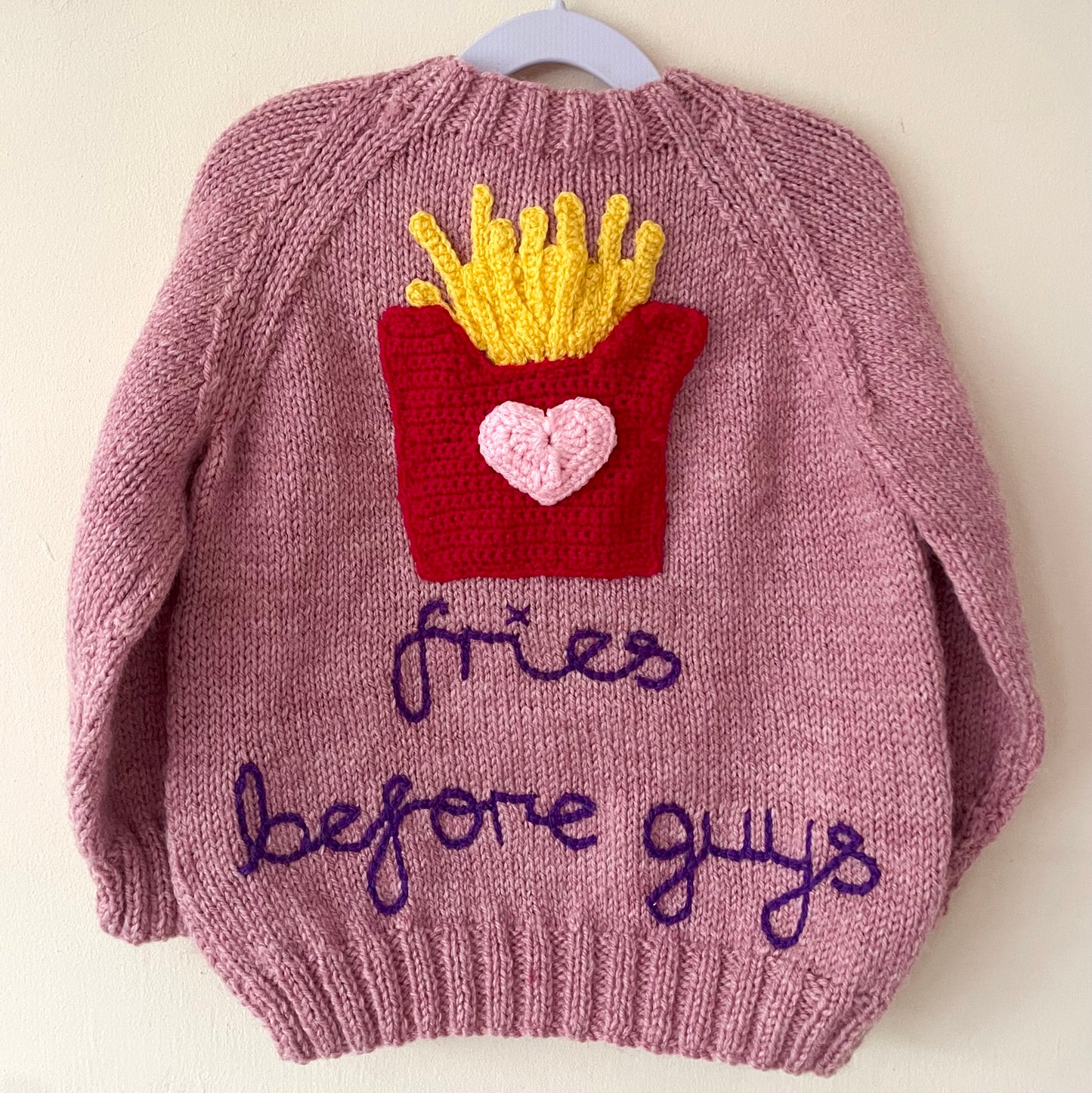 "Fries Before Guys" Handmade Jumper Size Approx 4-6 Years