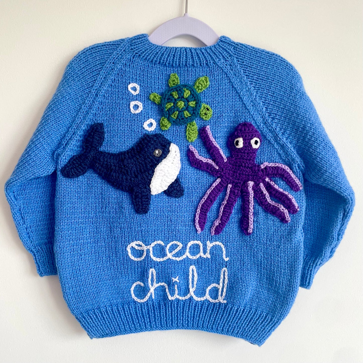 "Ocean Child” Handmade Cardigan Size Approx 3-5 Years
