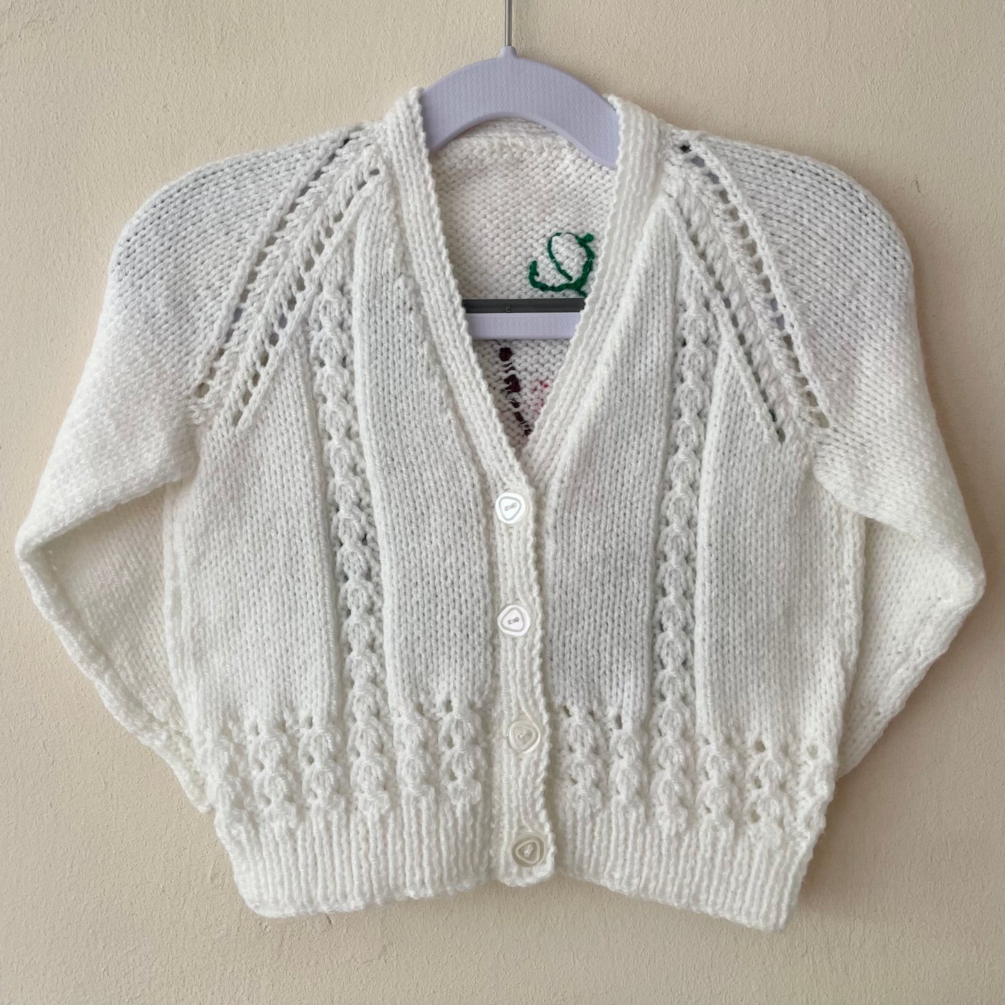"Apple Of My Eye” Handmade Cardigan Size Approx 1-2 Years