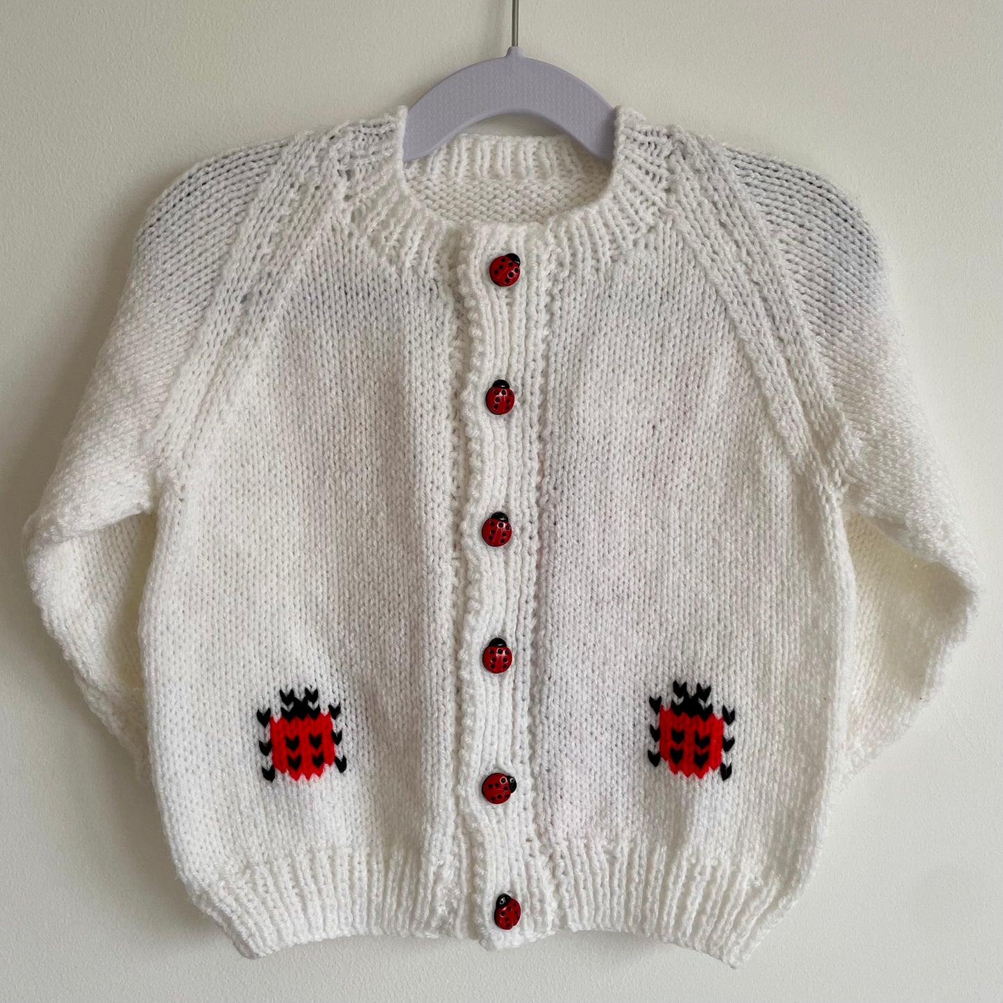 "Love Bug" Handmade Cardigan Size Approx 1-2 Years