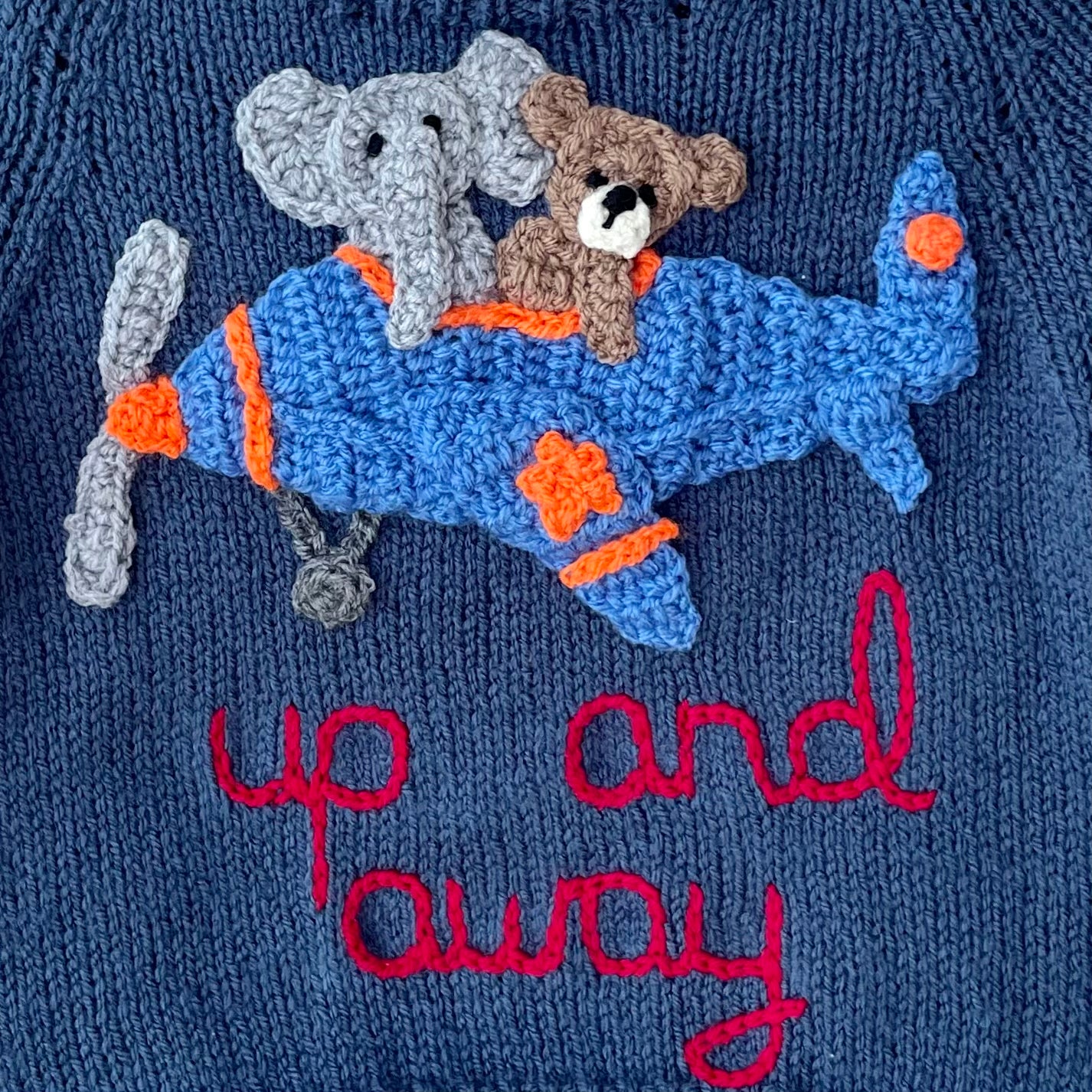 "Up And Away" Handmade Jumper Size Approx 2-3 Years