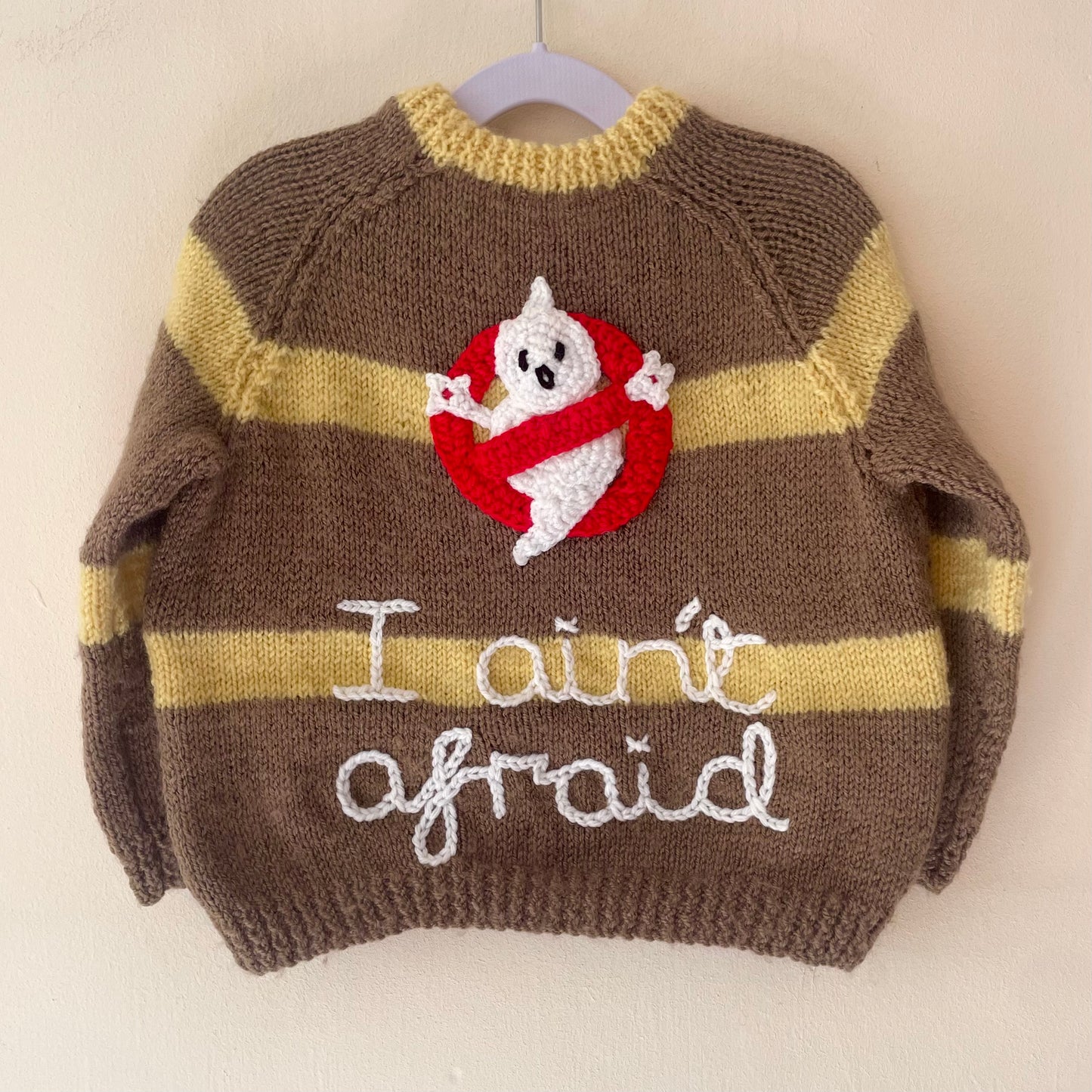 "I Ain't Afraid" Handmade Jumper Size Approx 2.5-3.5 Years