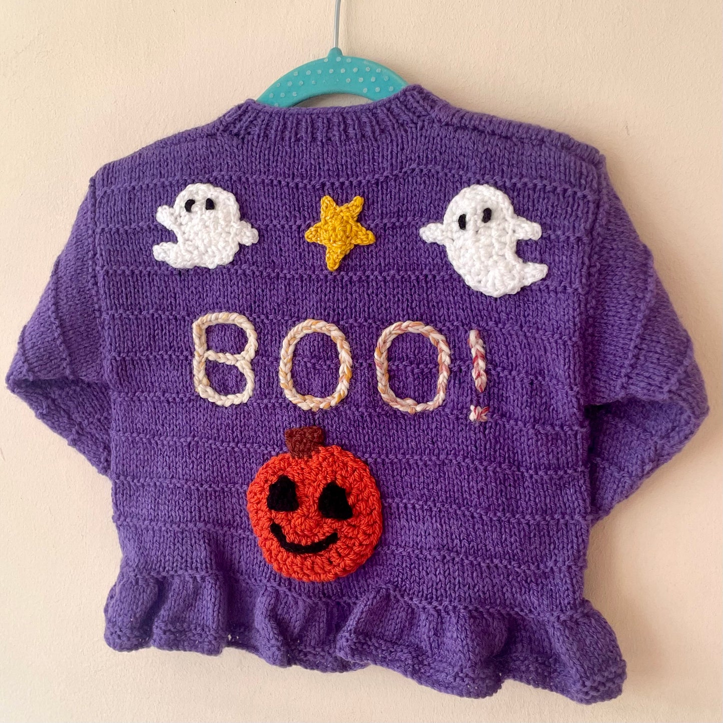 "BOO!” Handmade Cardigan Size Approx 1-2 Years