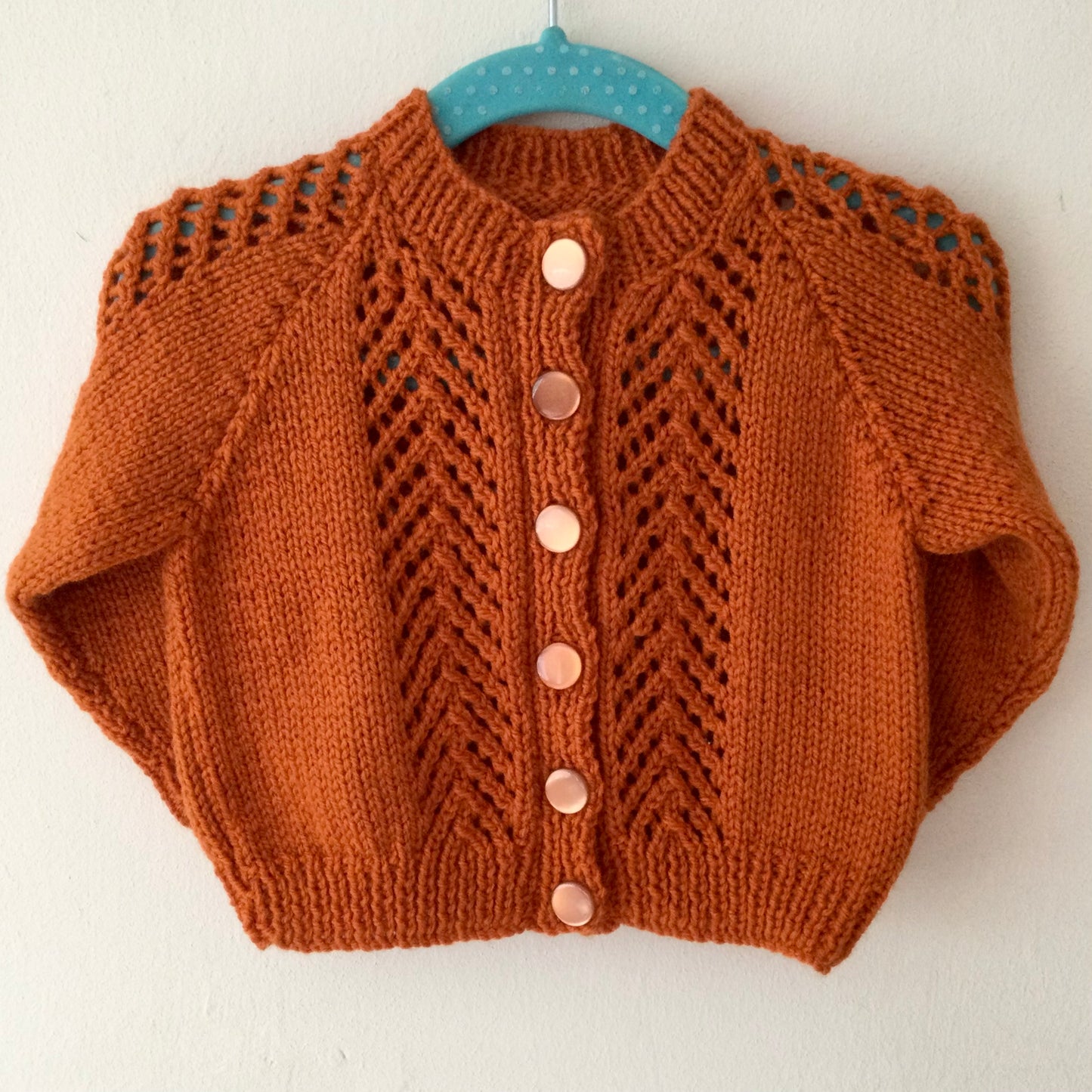 "Pumpkin Spice” Handmade Cardigan Size Approx 3-9 Months