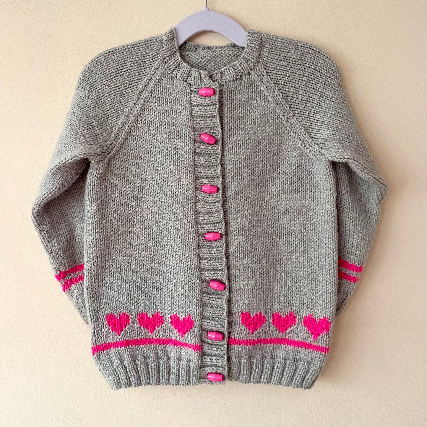 Daisy Heart Handmade Cardigan Size Approx 2-4 Years