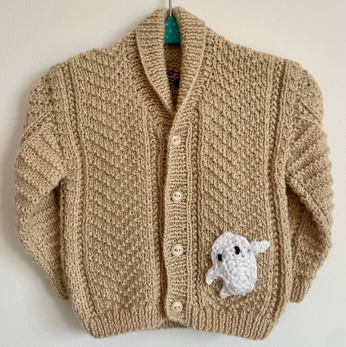 "Lil Pumpkin” Handmade Cardigan Size Approx 3-9 months