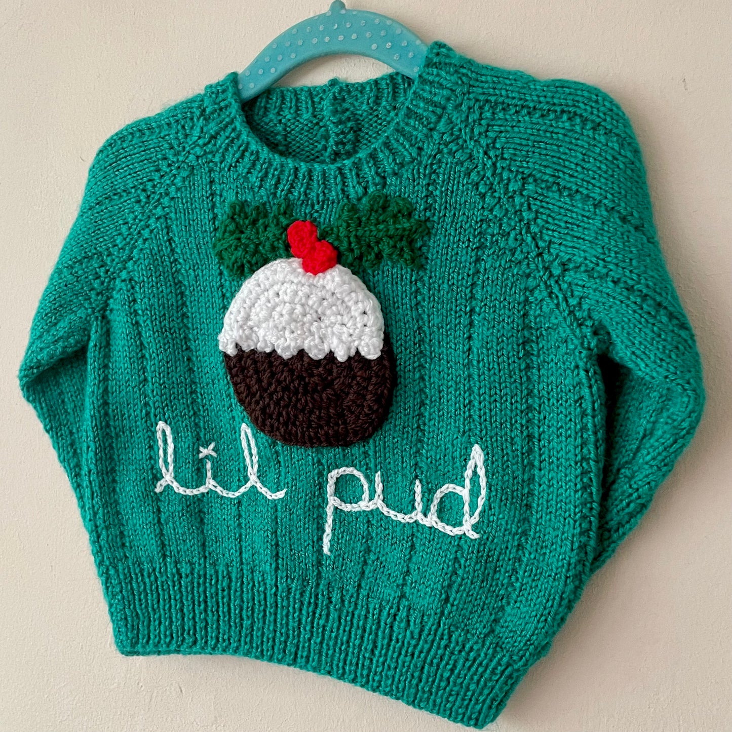 "Lil Pud" Handmade Jumper Size Approx 12-18 Months