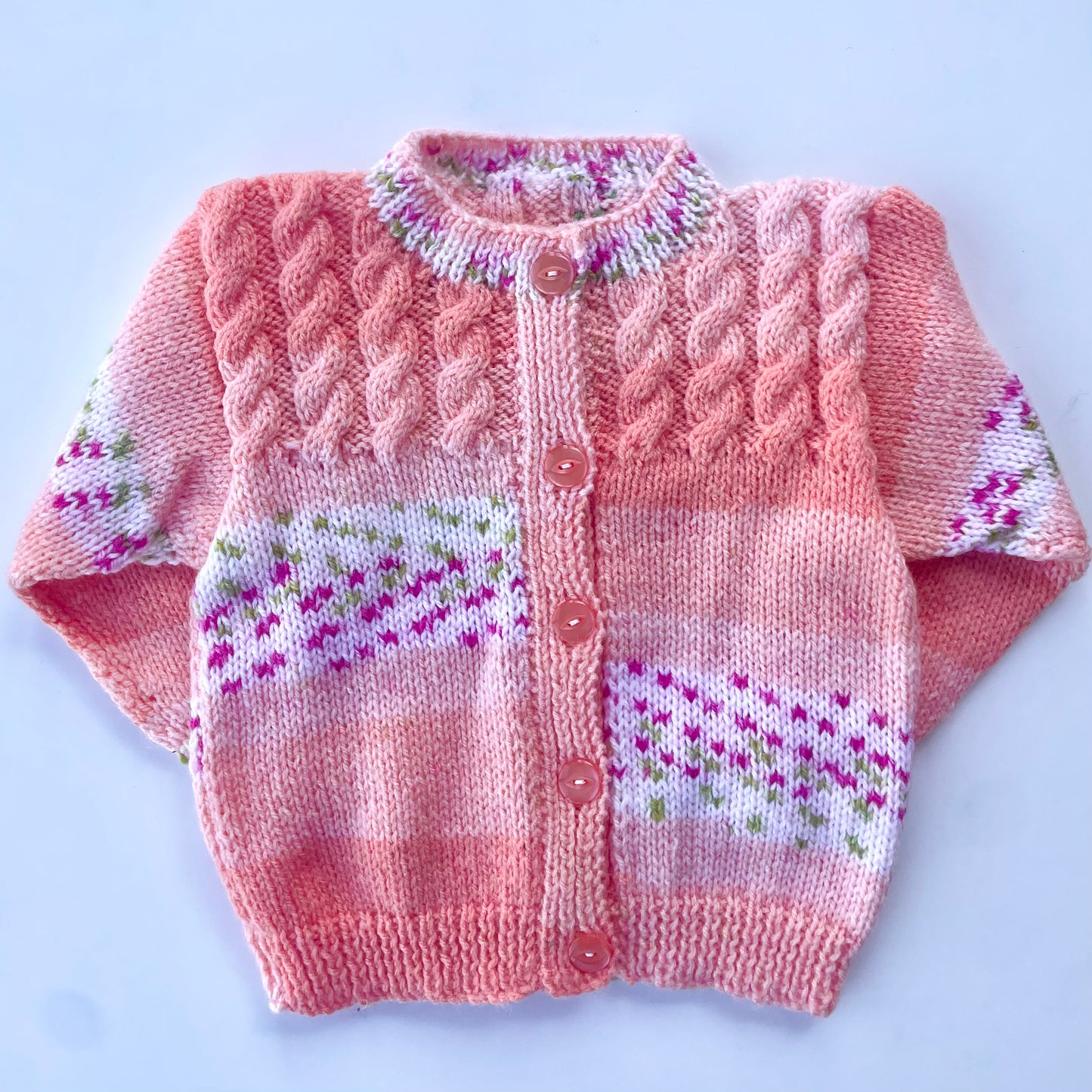 "Les Fleurs” Handmade Cardigan Size Approx 1.5-2.5 Years