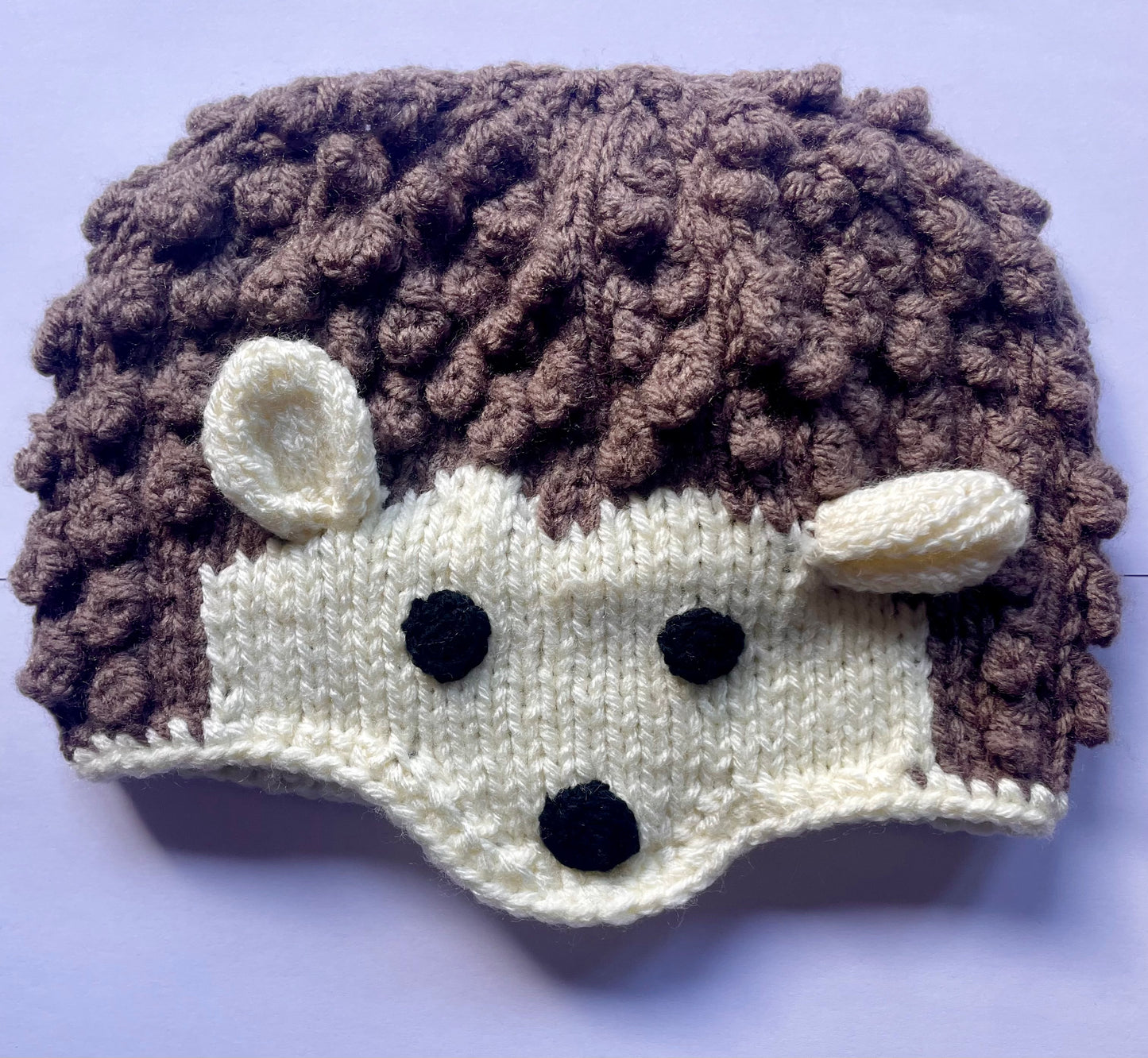 Hand Knitted Hedgehog Hat - Age 6-12 Months