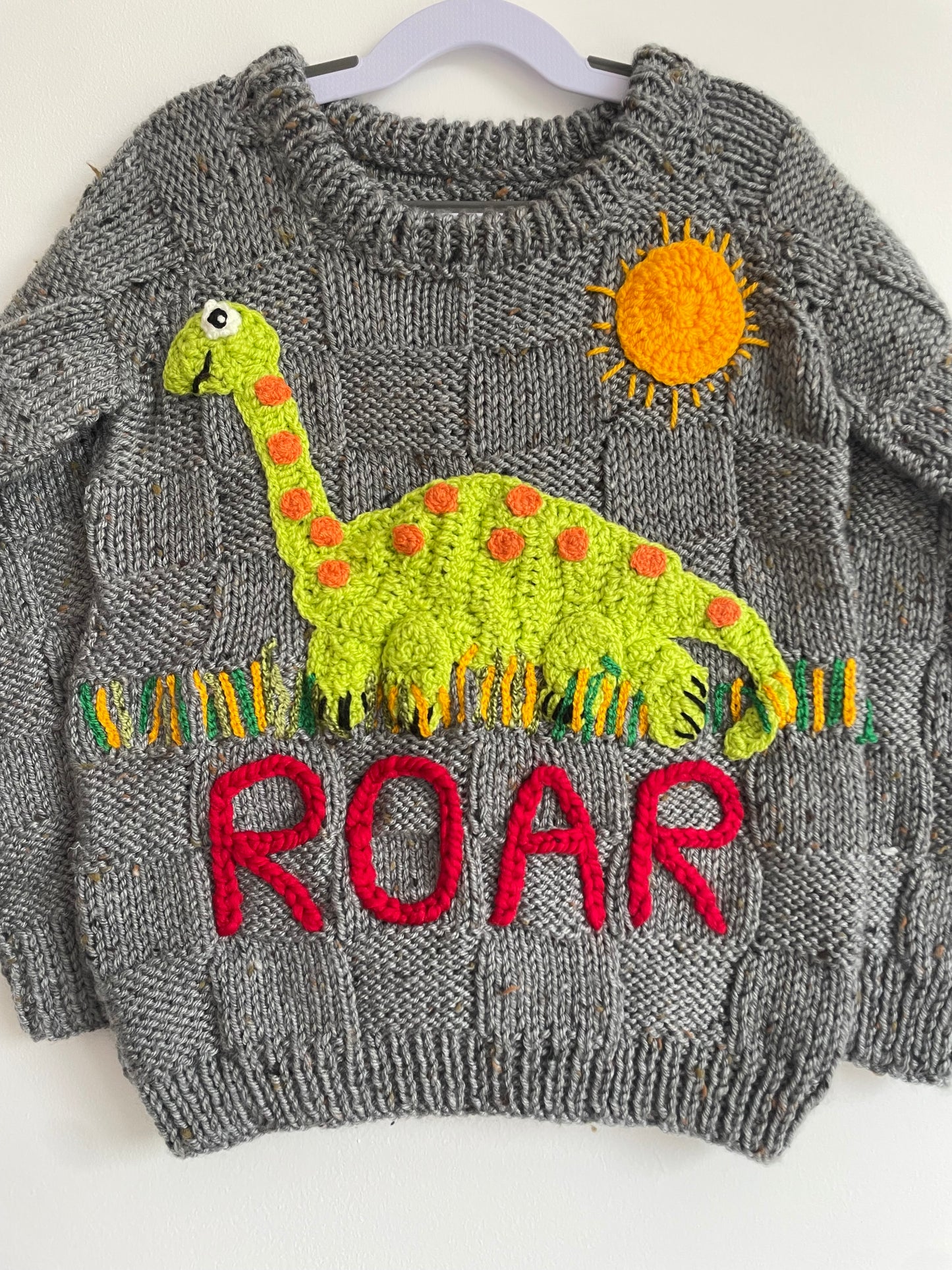 "ROAR" Handmade Jumper Size Approx 3-5 Years