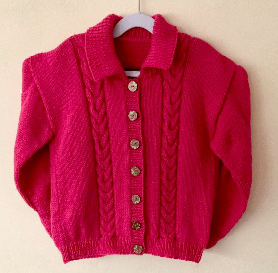 "Capyccino” Handmade Cardigan Size Approx 5-7 Years