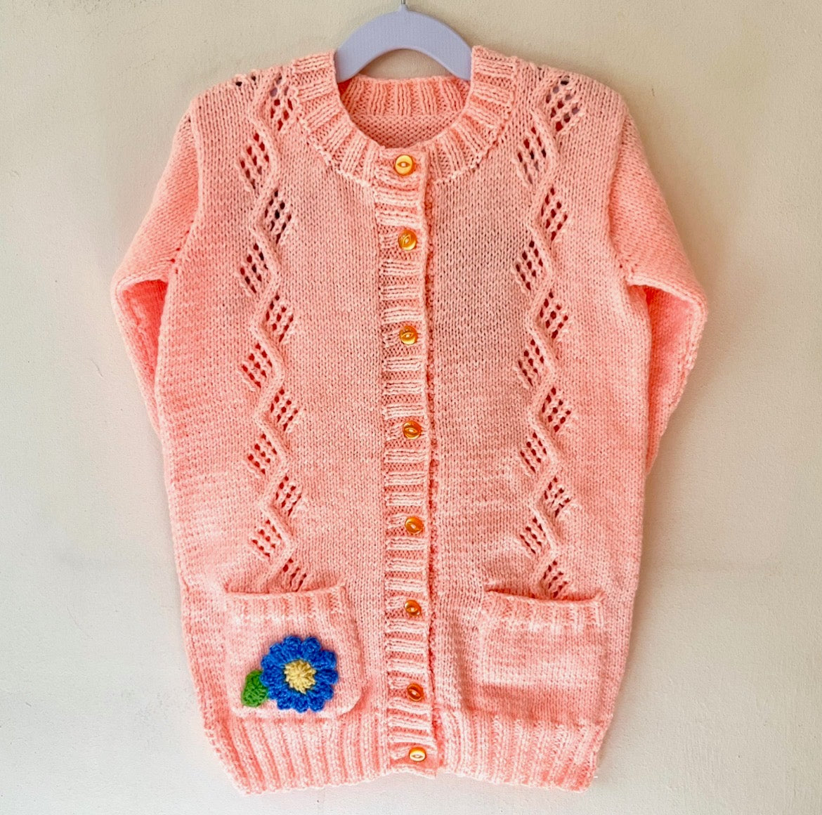 "Let's Be Friends” Handmade Cardigan Size Approx 4-6 Years