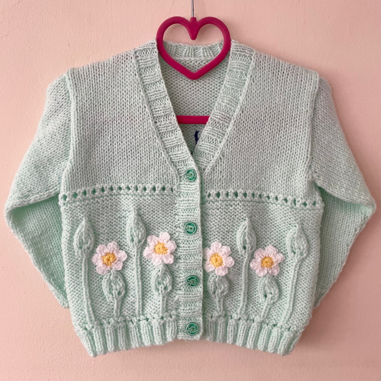 "Daisy Days” Handmade Cardigan Size Approx 2-3 Years