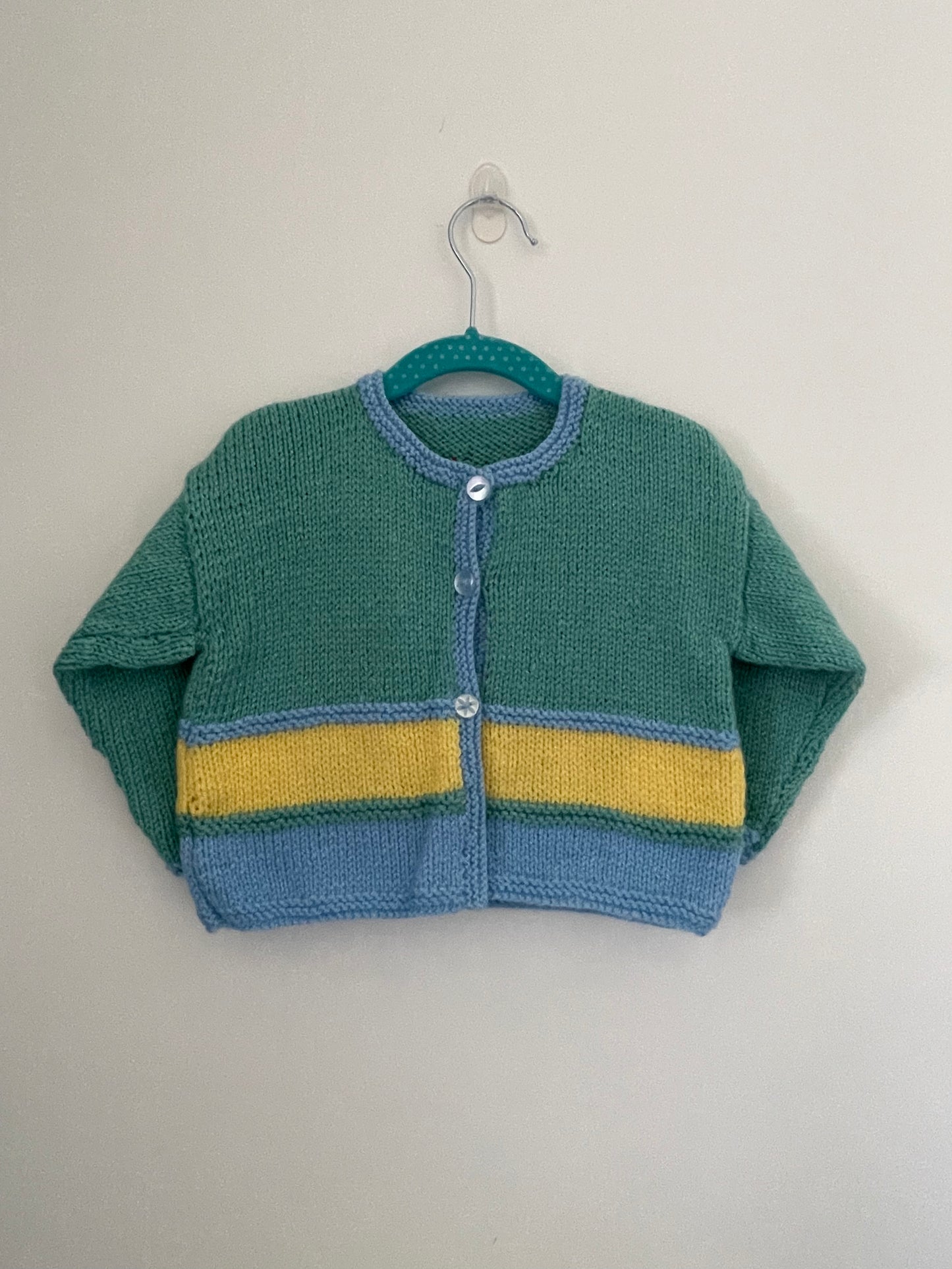 "Believe” Rainbow Handmade Cardigan Size Approx 1-2 Years