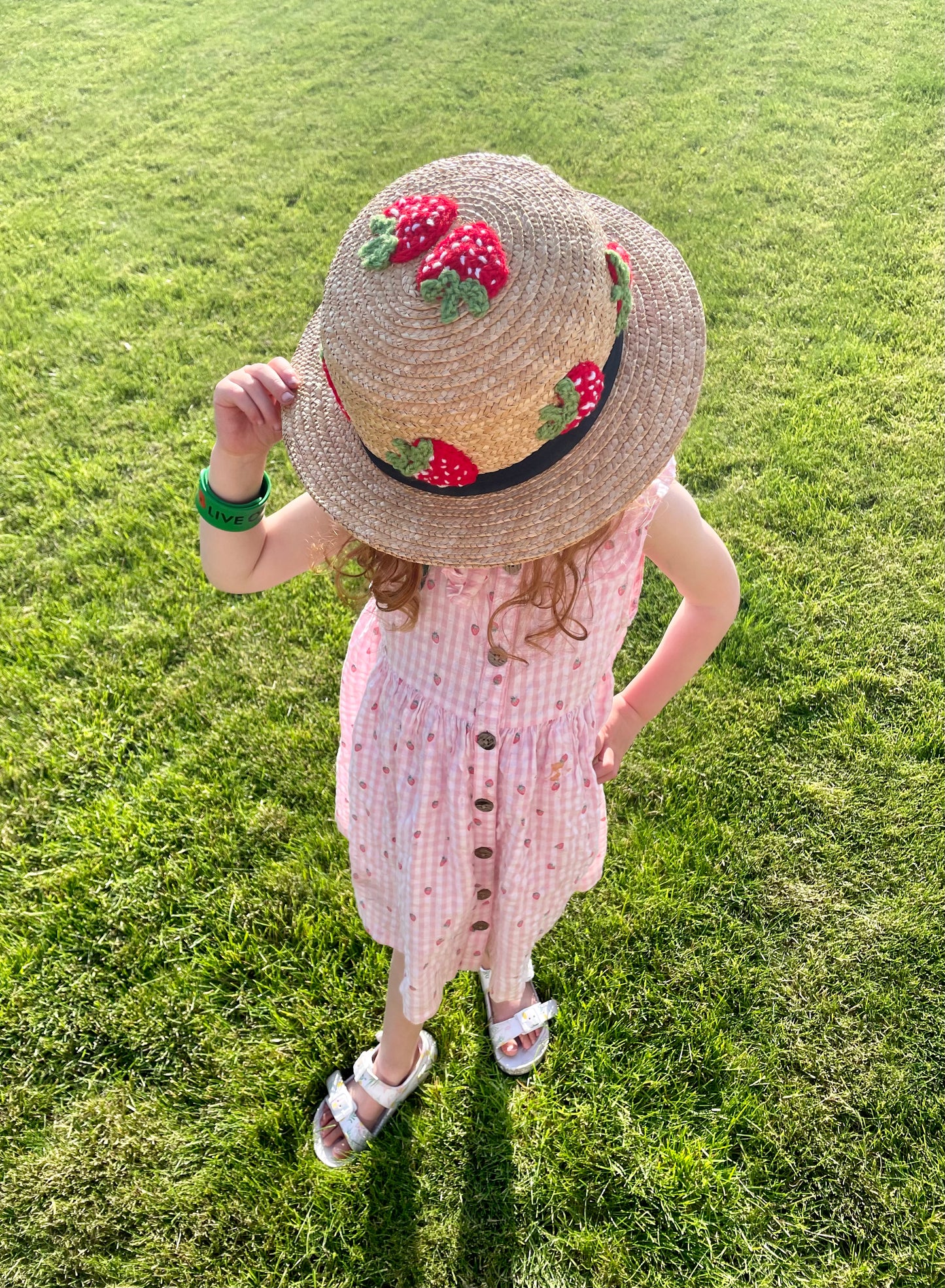 Strawberry Embellished Straw Hat - Age 5 Years
