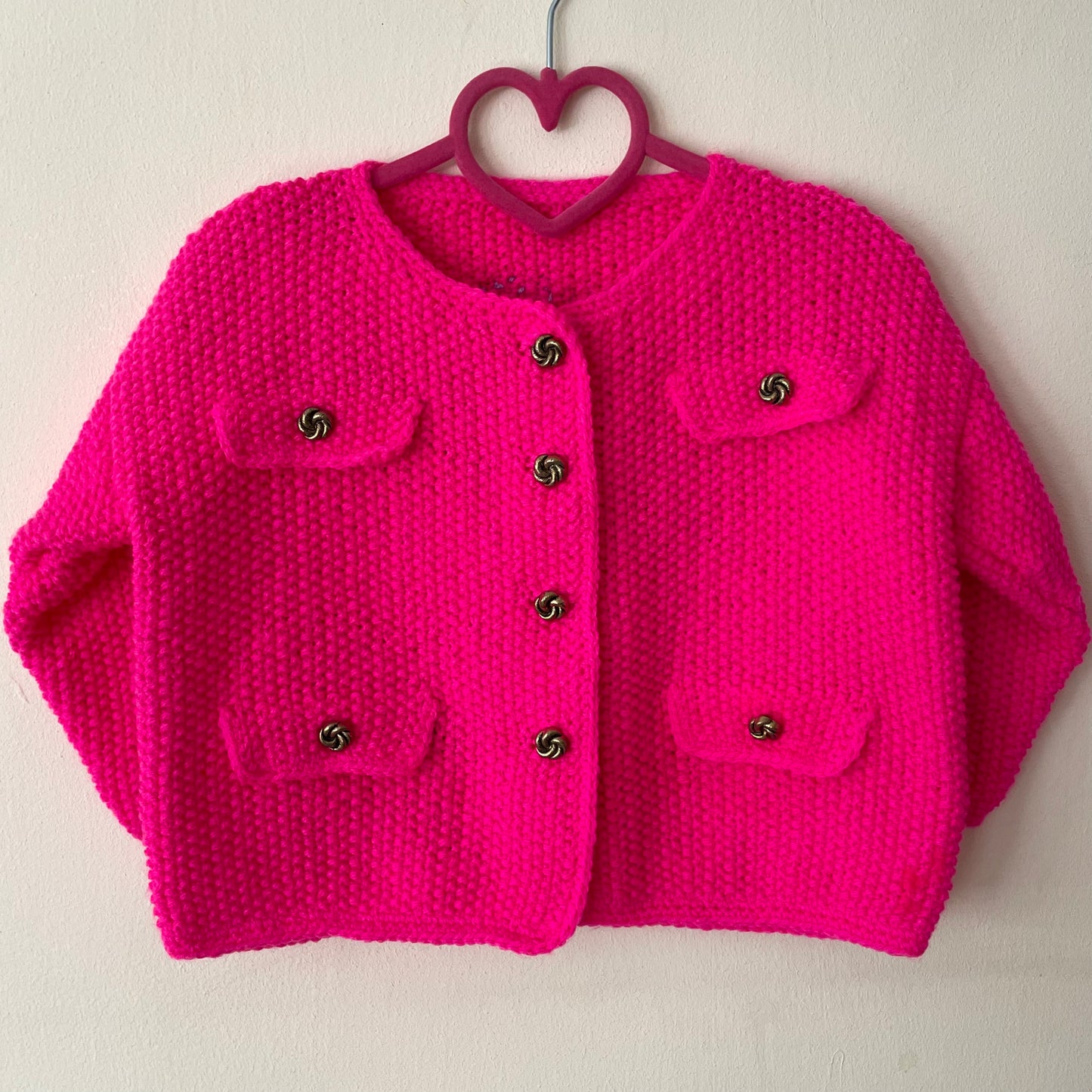 “Les Fleurs” Floral Handmade Cardigan Size Approx 3-4 Years