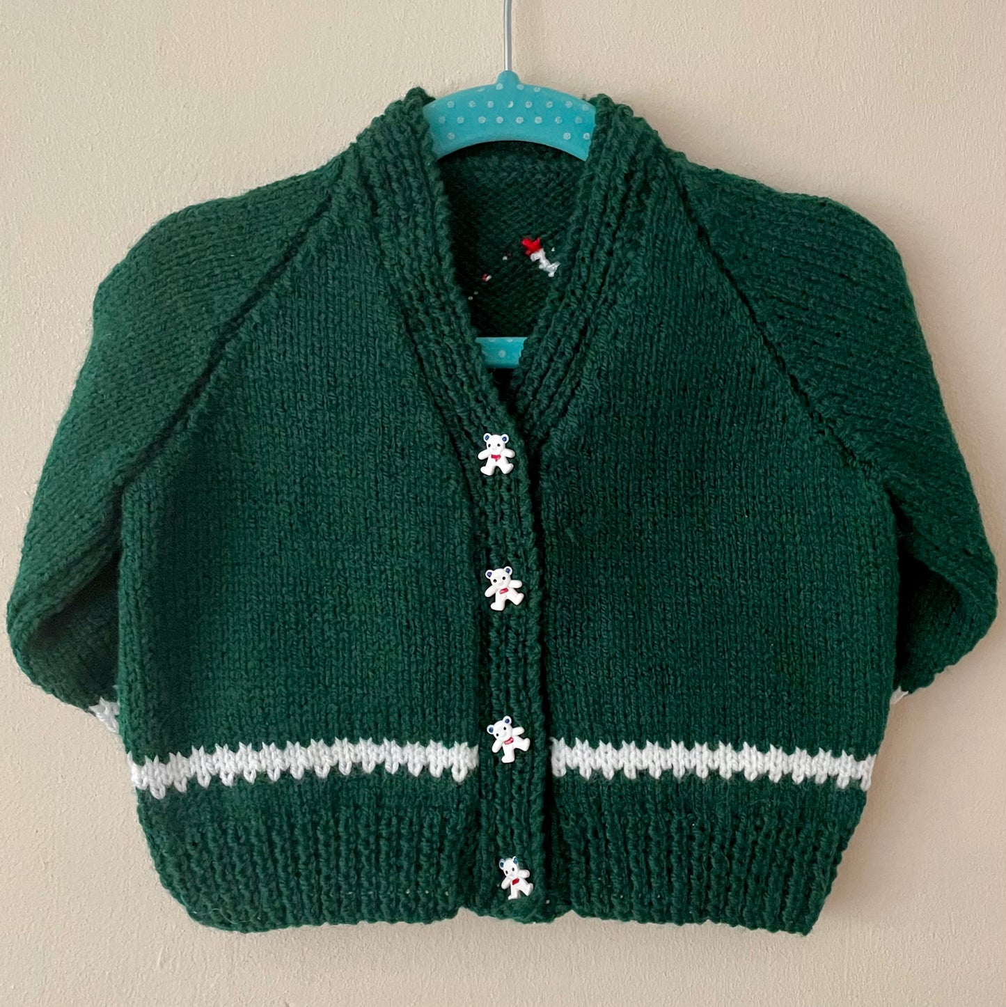 “Ho Ho Ho” Santa Handmade Cardigan Size Approx 12-18 Months