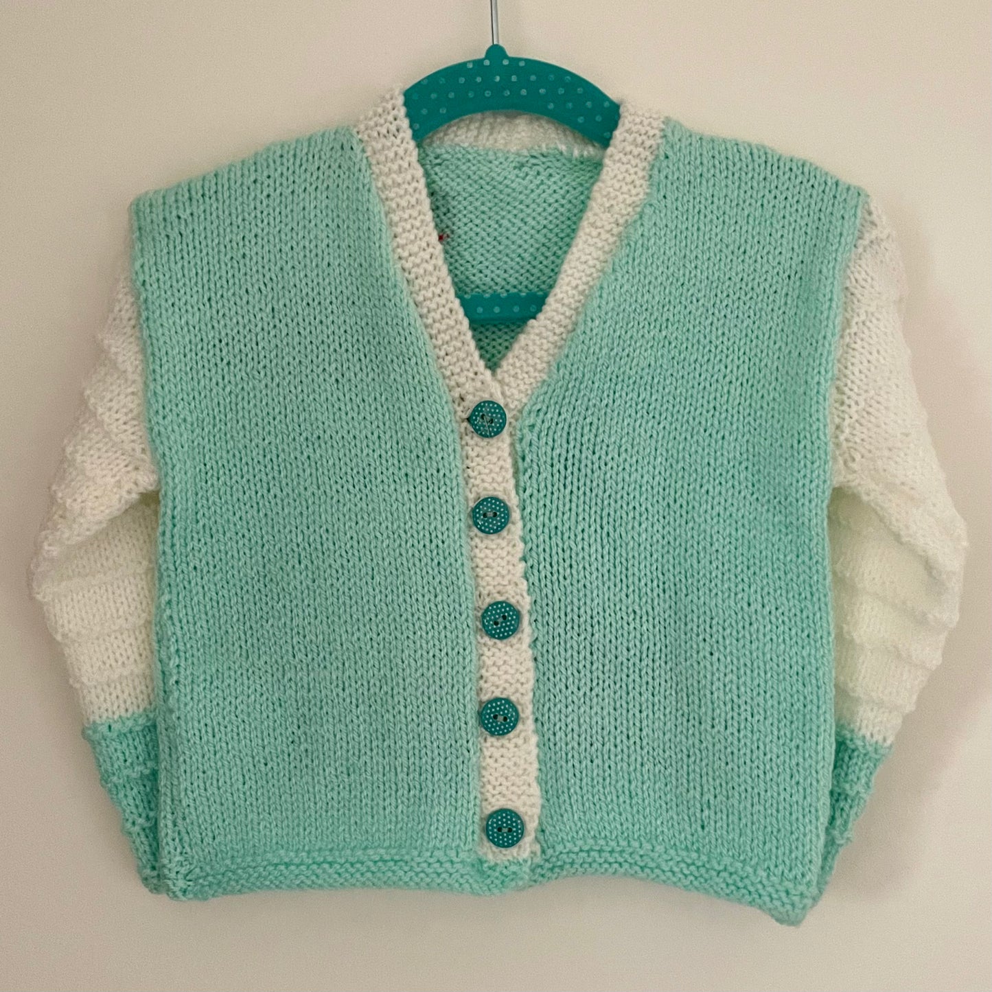 “Je T'aime” Handmade Cardigan Size Approx 12-18 Months