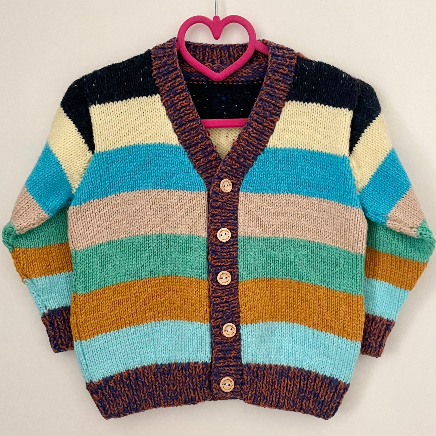 "Chug Chug” Handmade Cardigan Size Approx 3-4 Years