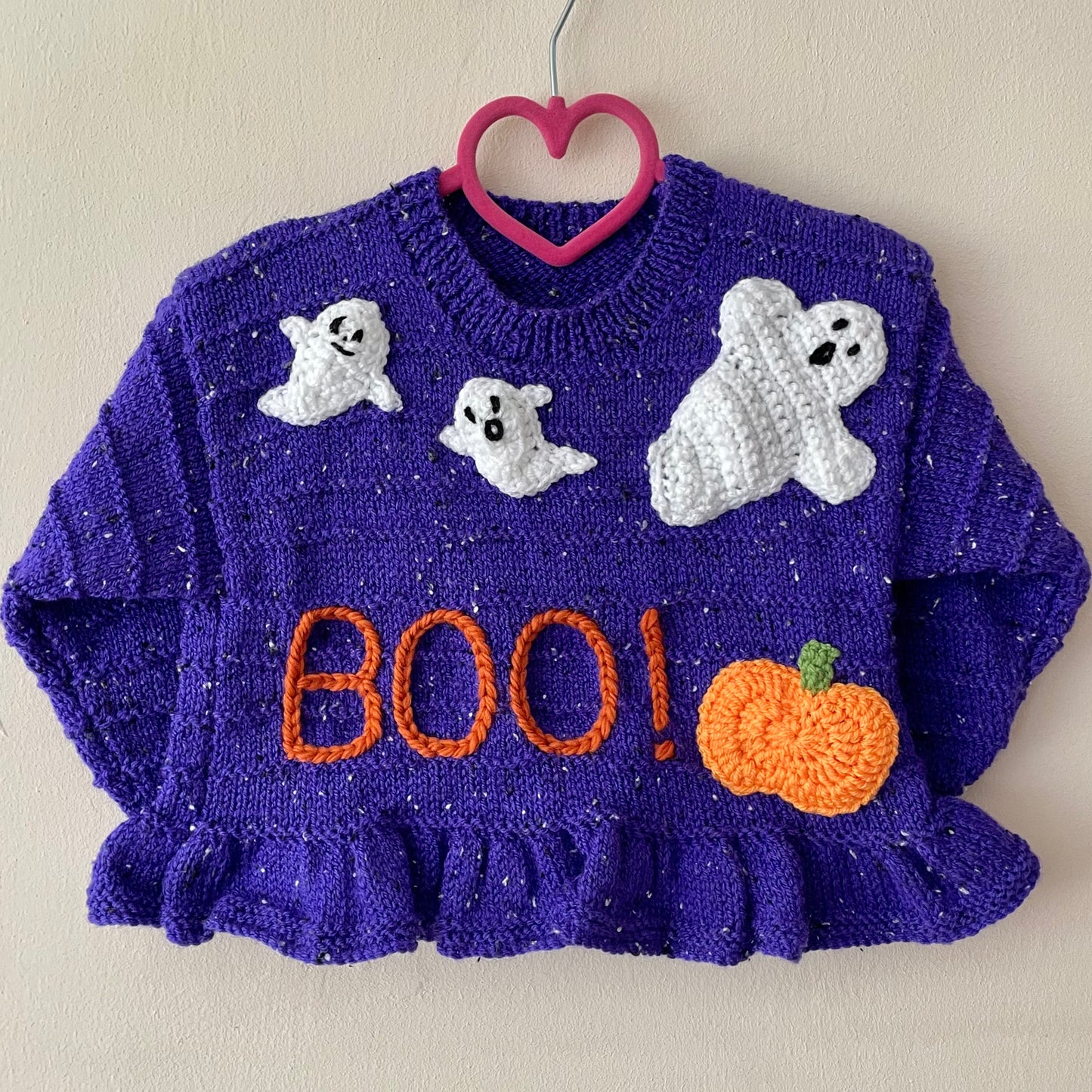 “BOO!” Halloween Handmade Cardigan Size Approx 2 Years