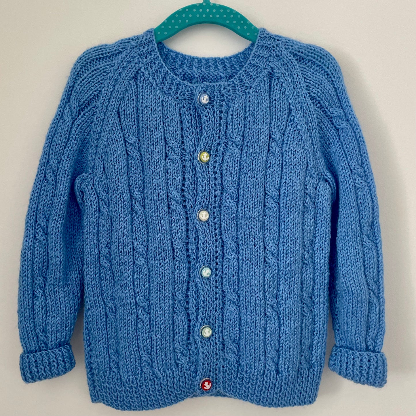 "Good Vibes” Handmade Cardigan Size Approx 2-3 Years