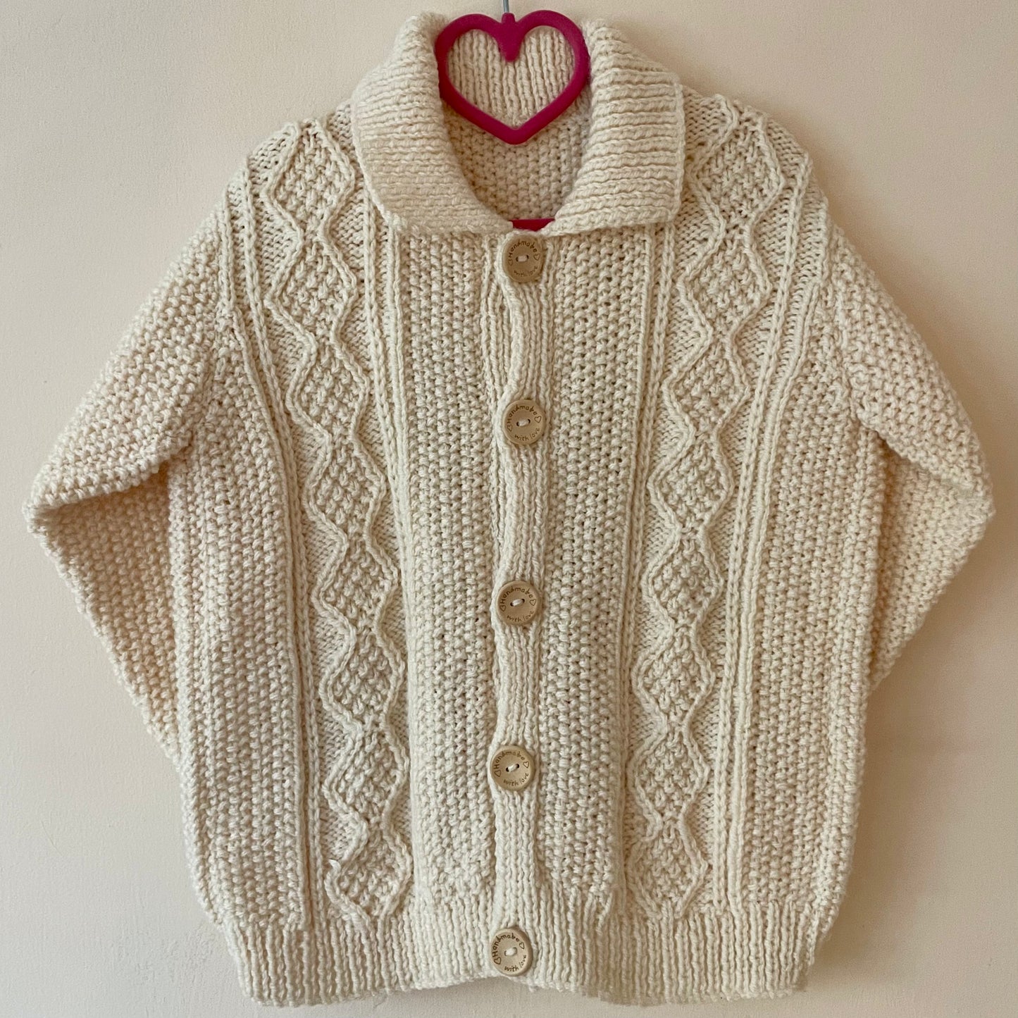 “Hot Chocolate Club” Christmas Handmade Cardigan Size Approx 6-8 Years