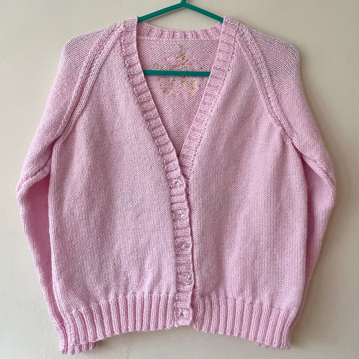 "Be Cute Eat Fruit” Handmade Cardigan Size Approx 10-12 Years
