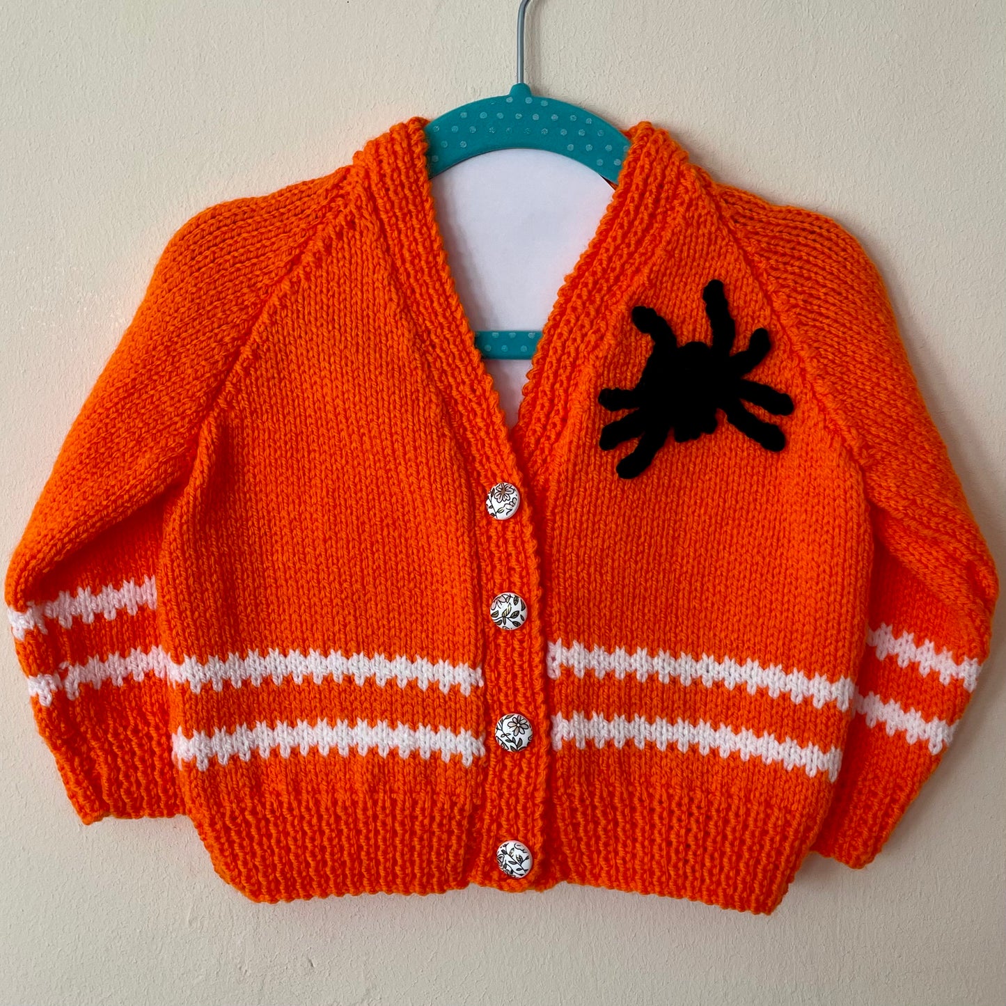 “BOO!” Spider & Web Handmade Cardigan Size Approx 1-2 Years