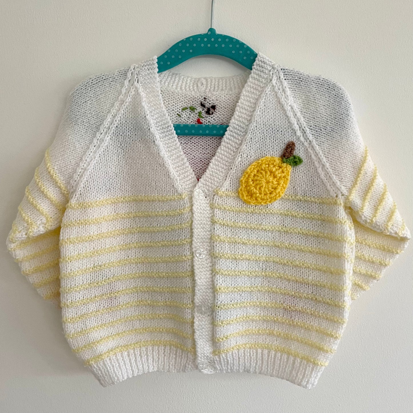 “Fruit Time” Handmade Cardigan Size Approx 18 months - 2.5 Years