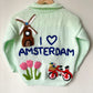 "I ♥️ Amsterdam” Handmade Cardigan Size Approx 7-9 Years